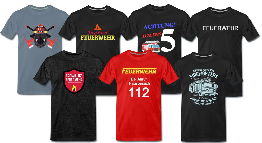 Feuerwehrshirt Freiwillige Feuerwehr T-Shirt Bekleidung Wettkampf  FFW Kinder 40 