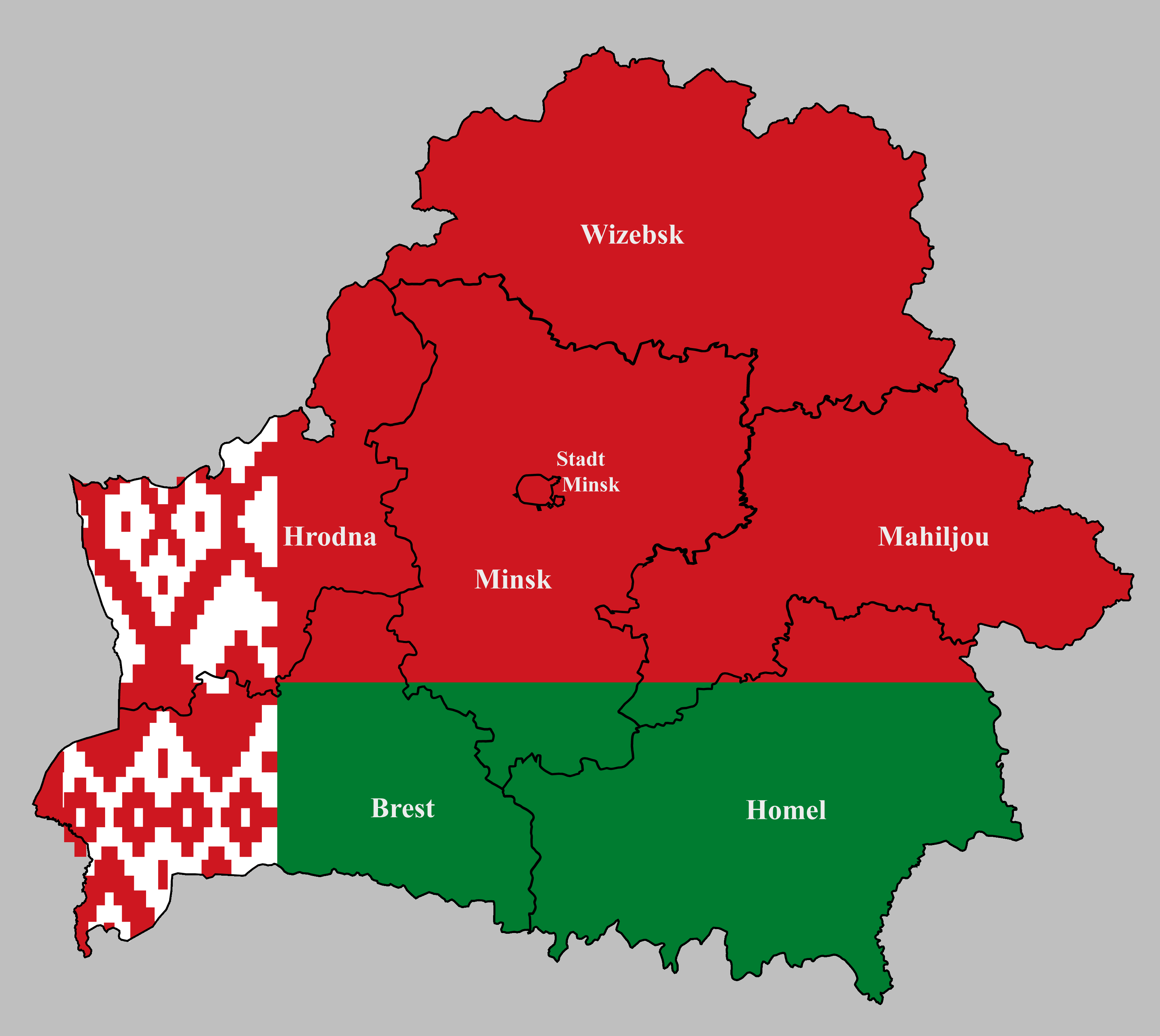 Belarus Karte mit Landesfarben
