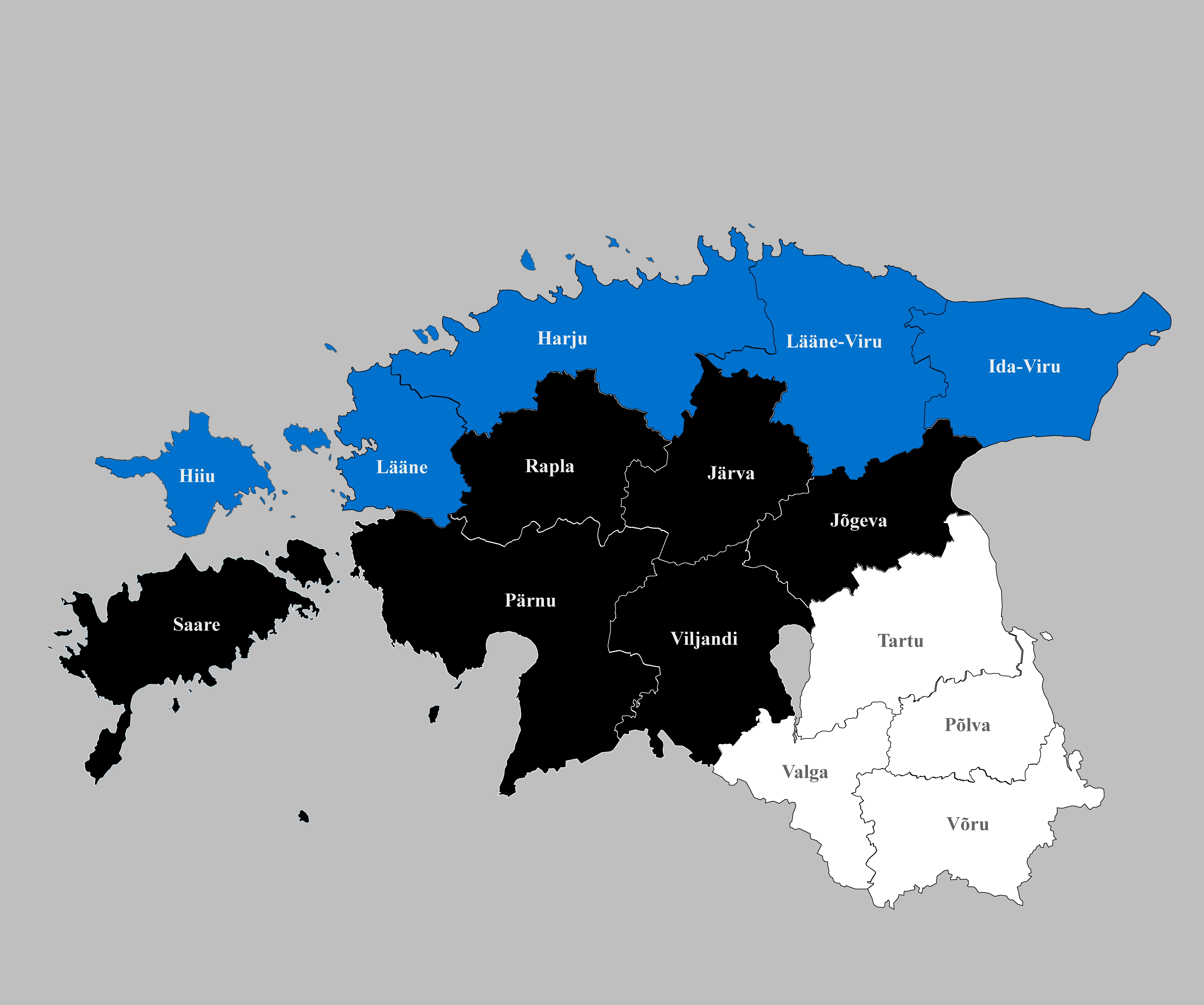 Estland Karte mit Landesfarben