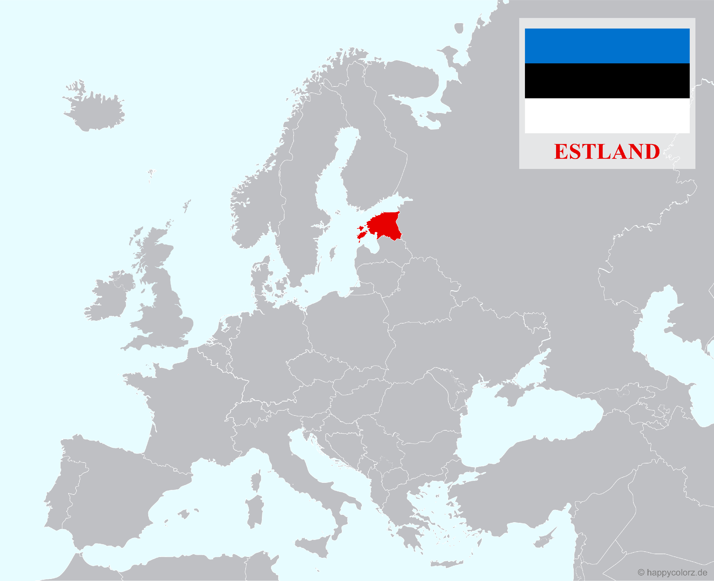 Europakarte mit Estland als hervorgehobenes Land
