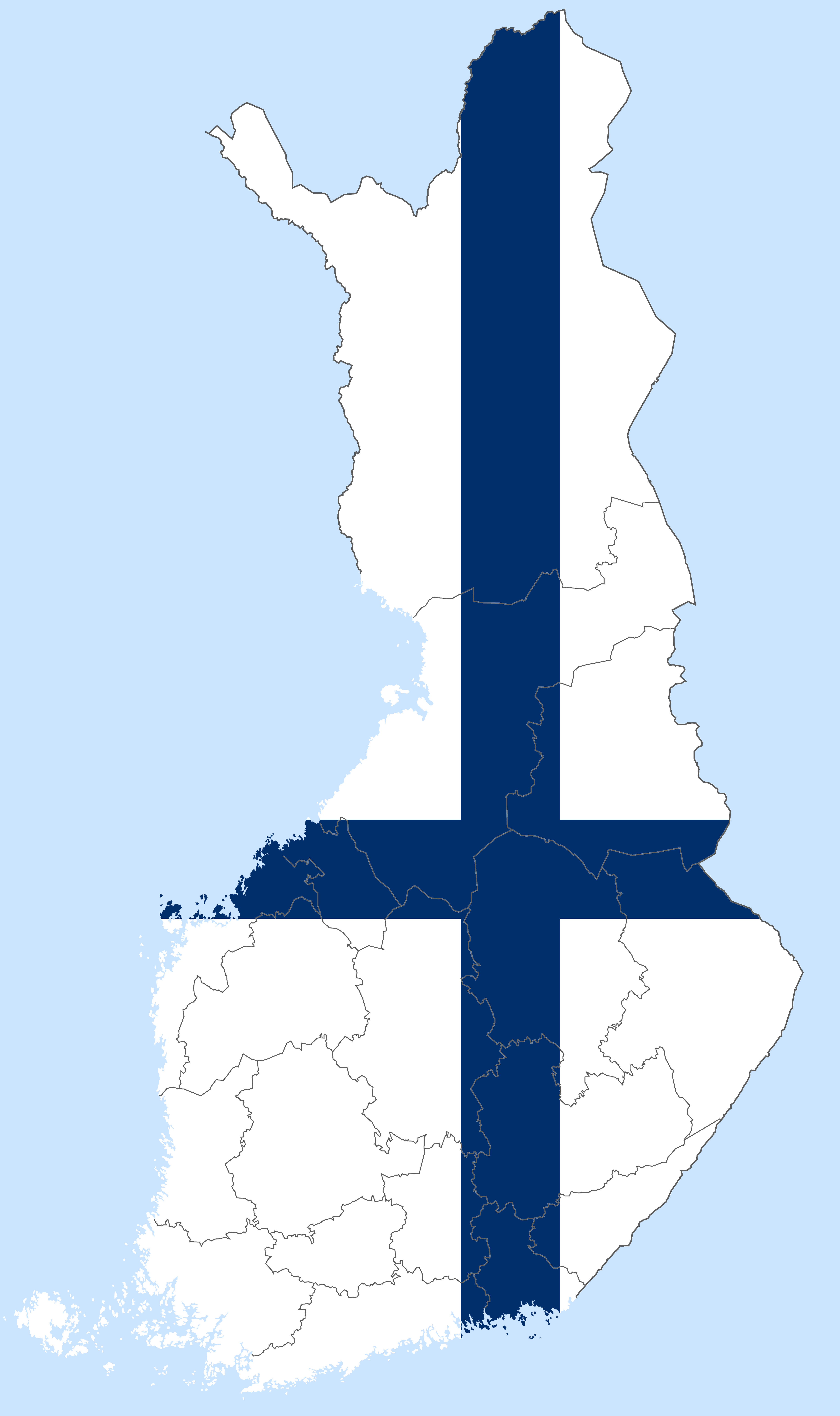Finnland Karte mit Landesfarben