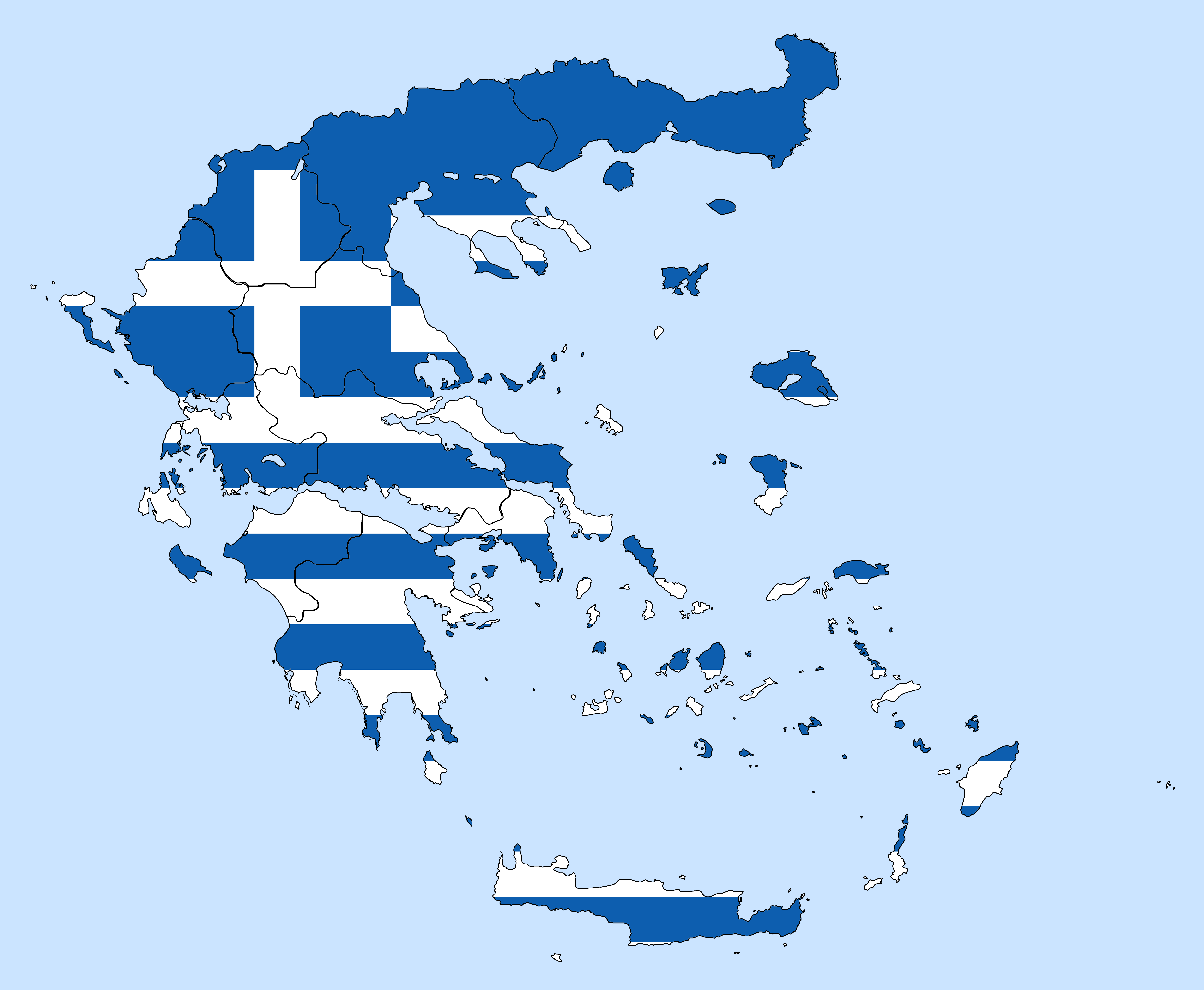 Griechenland Karte mit Landesfarben