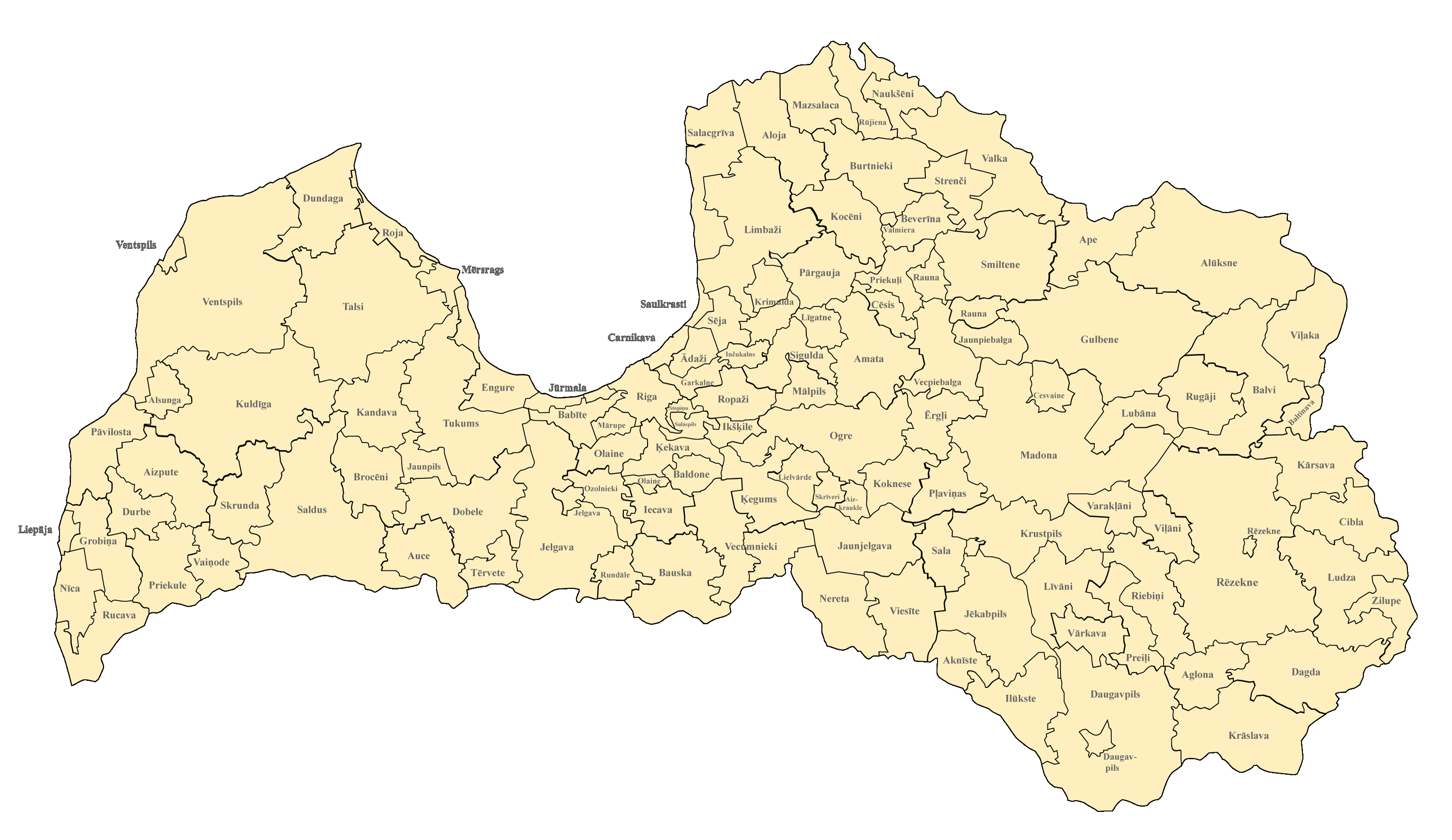 Lettland Karte Mit Regionen Landkarten Mit Provinzen
