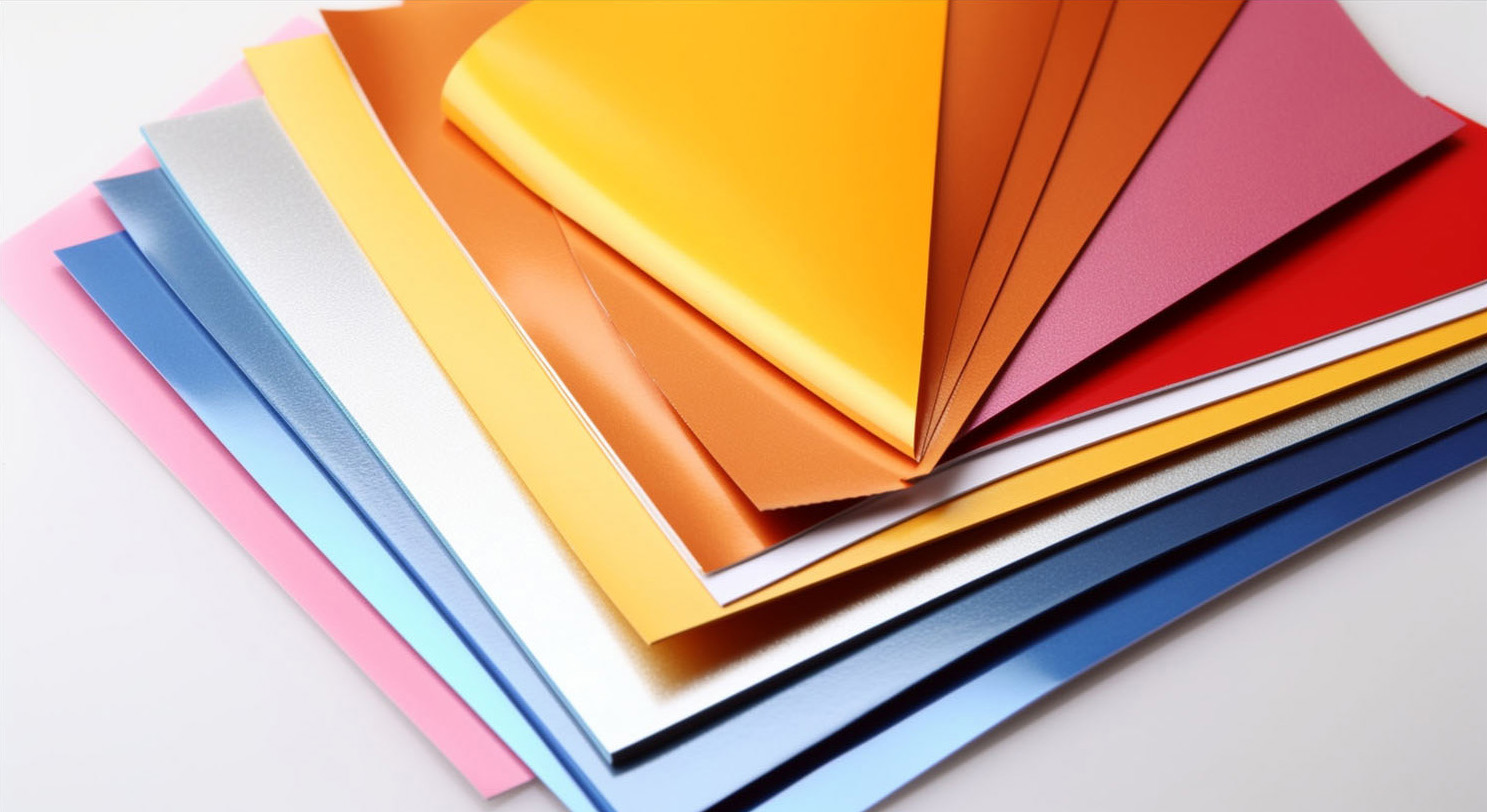 Glanzpapier in verschiedenen Größen und Farben