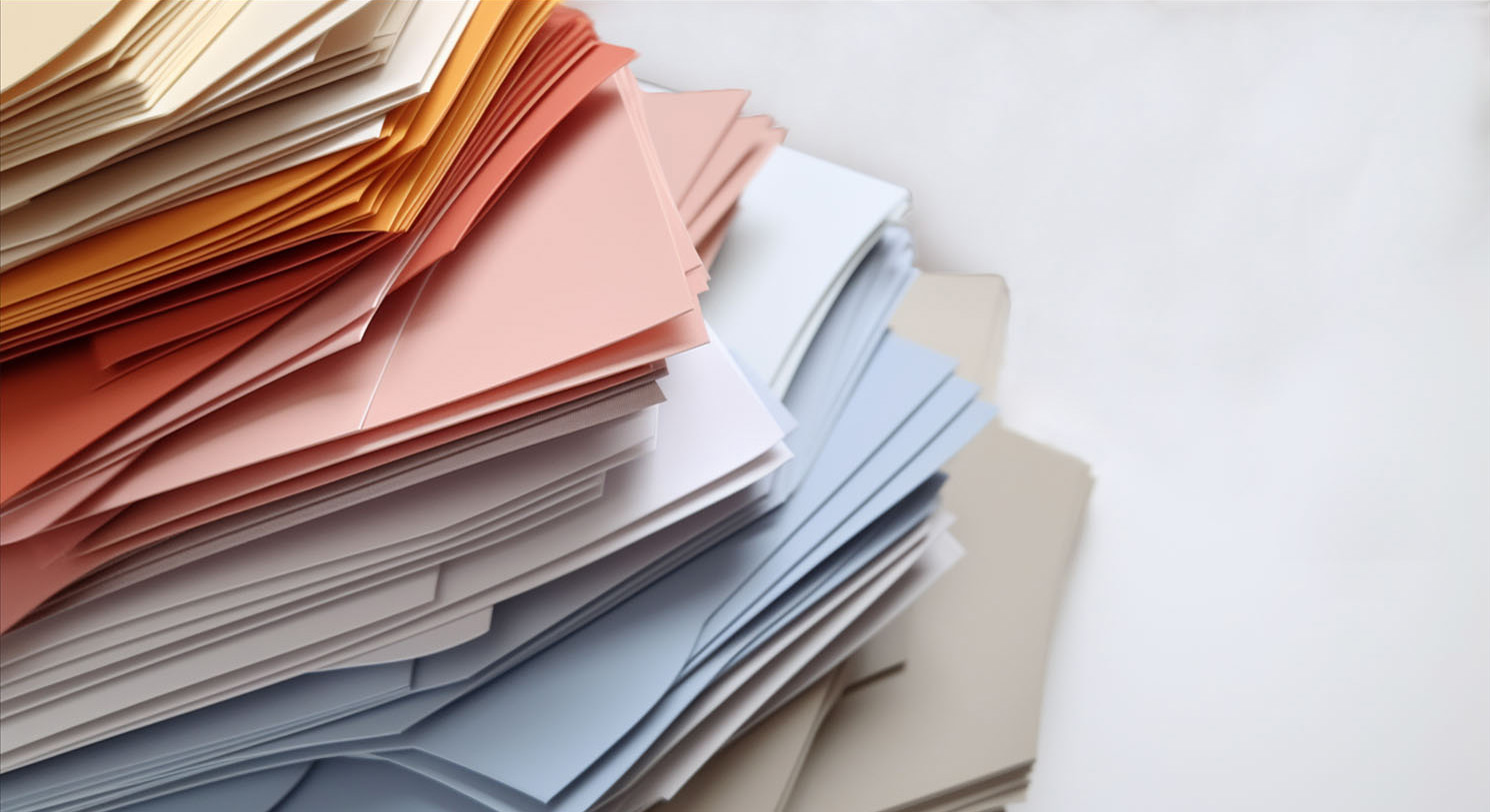 Löschpapier in verschiedenen Farben und Größen