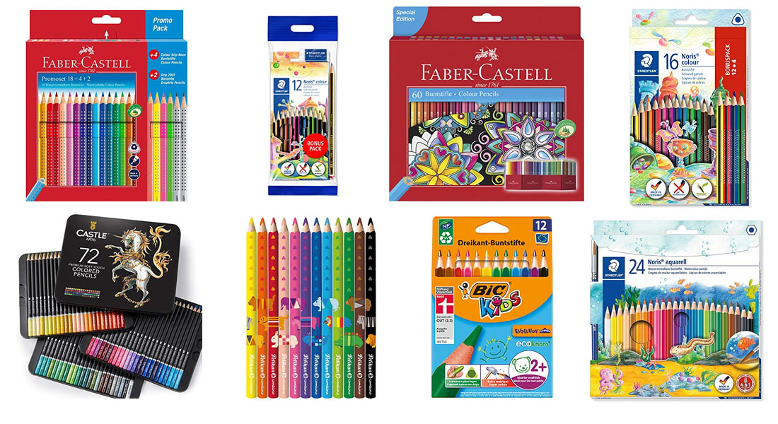 8 Buntstifte inkl Anspitzer 12 Dreikant-Buntstifte und 2 Bleistifte zum Schreiben Lernen BIC Kids Stifte Set 
