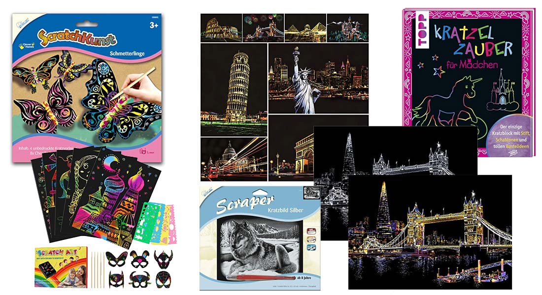 50 Stück Kratzpapier Kratzbilder Scratch Art Lesezeichen Set Kinder DIY Gift 
