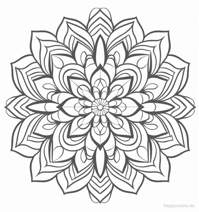 Mandala Blume für Erwachsene Ausmalbild