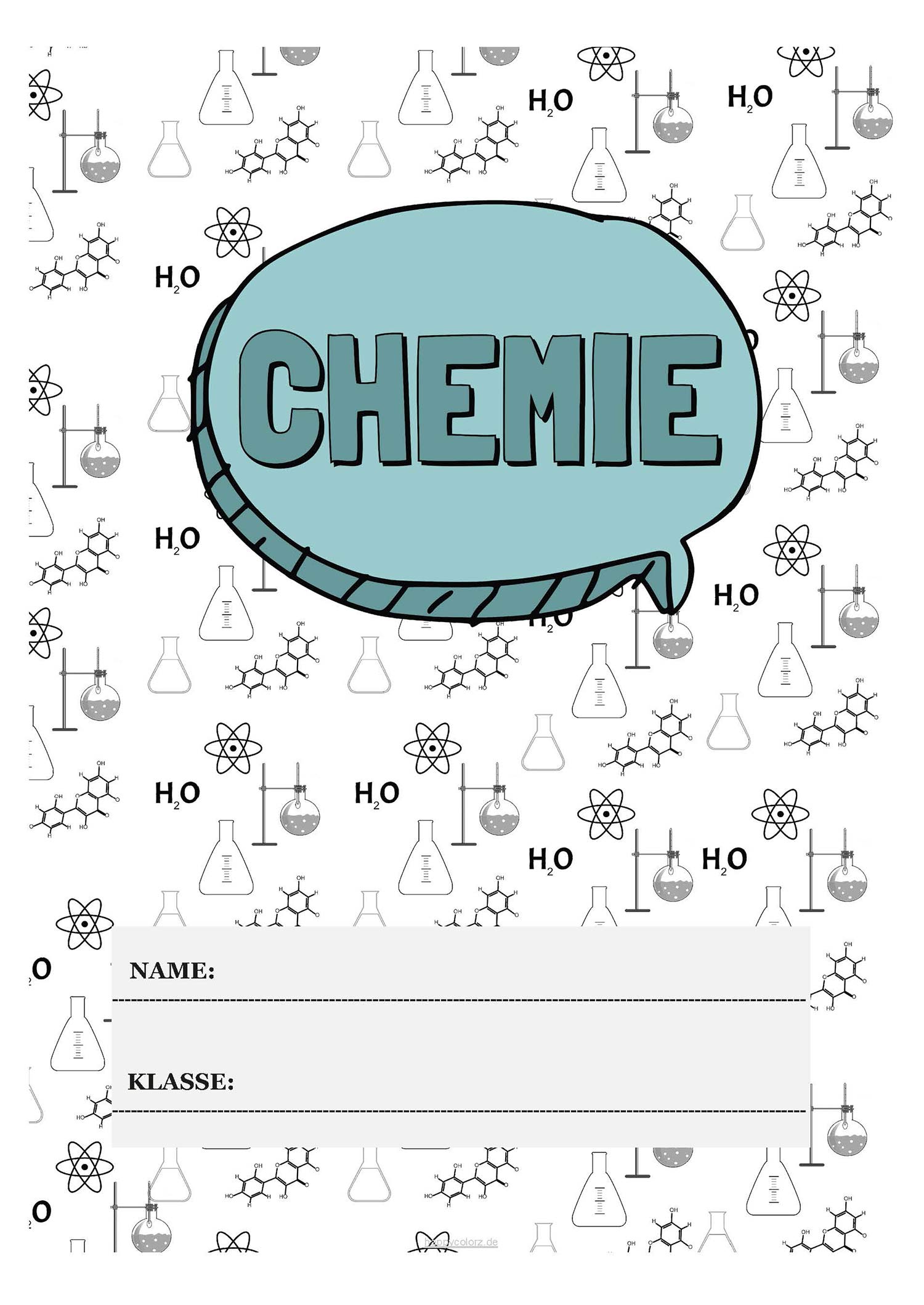 Deckblatt Chemie kostenlos ausdrucken (pdf)