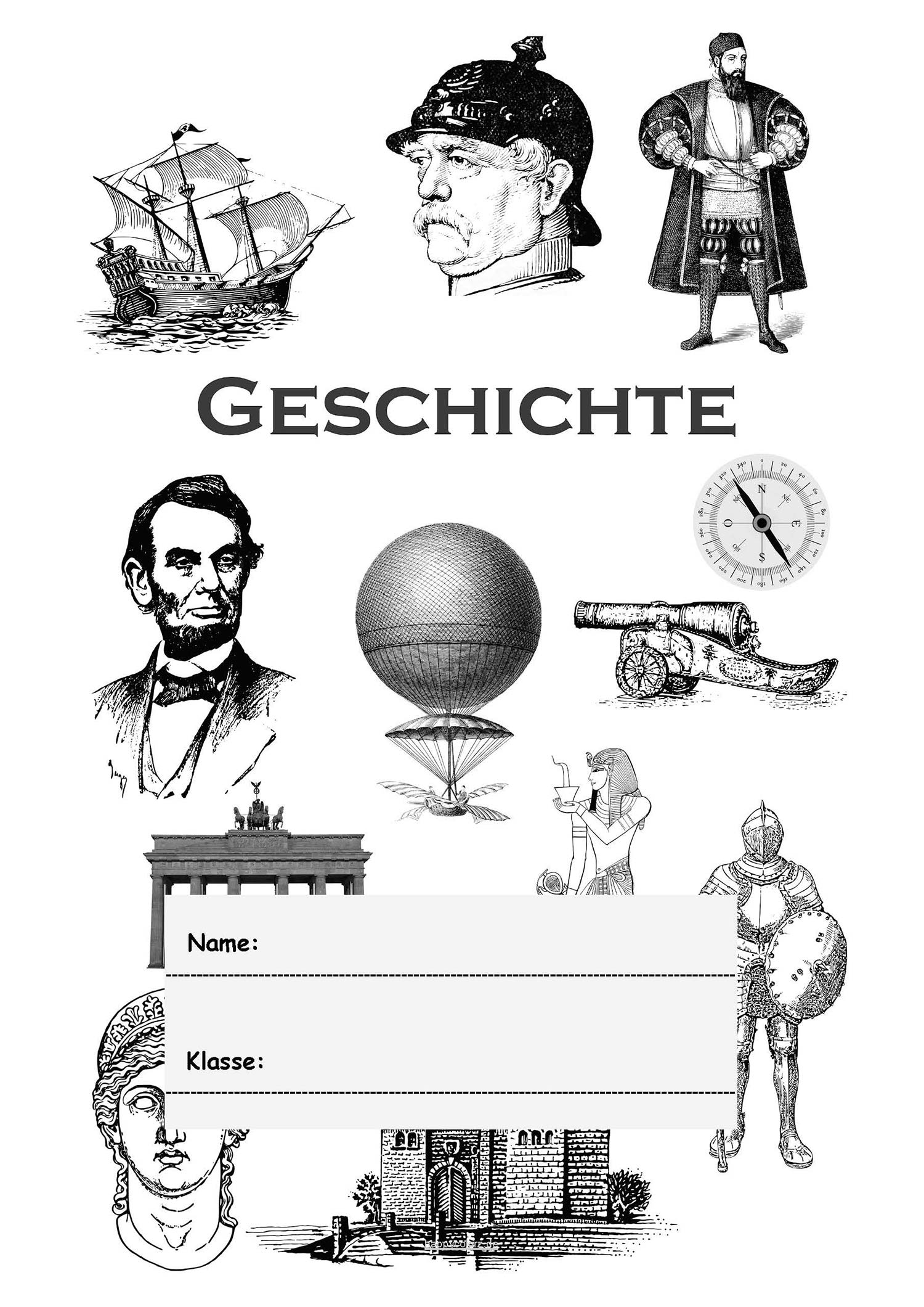 Geschichte Deckblatt kostenlos ausdrucken (pdf)