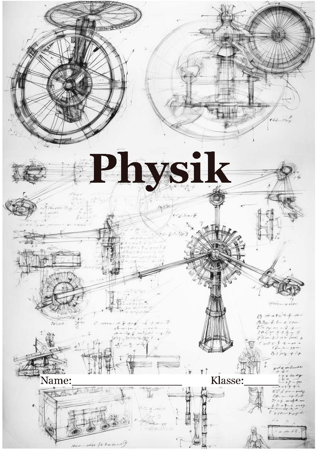 Deckblatt Physik mit Zeichnungen kostenlos ausdrucken (pdf)