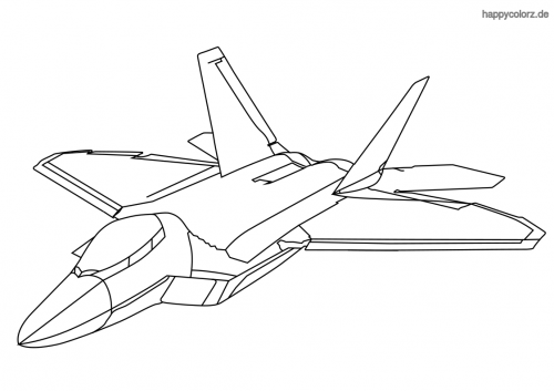 Jet F22 Ausmalbild