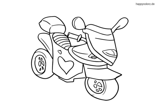 Kindermotorrad ausmalen