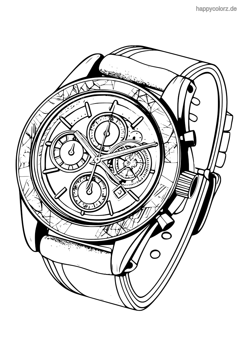 Ausmalbild Armbanduhr