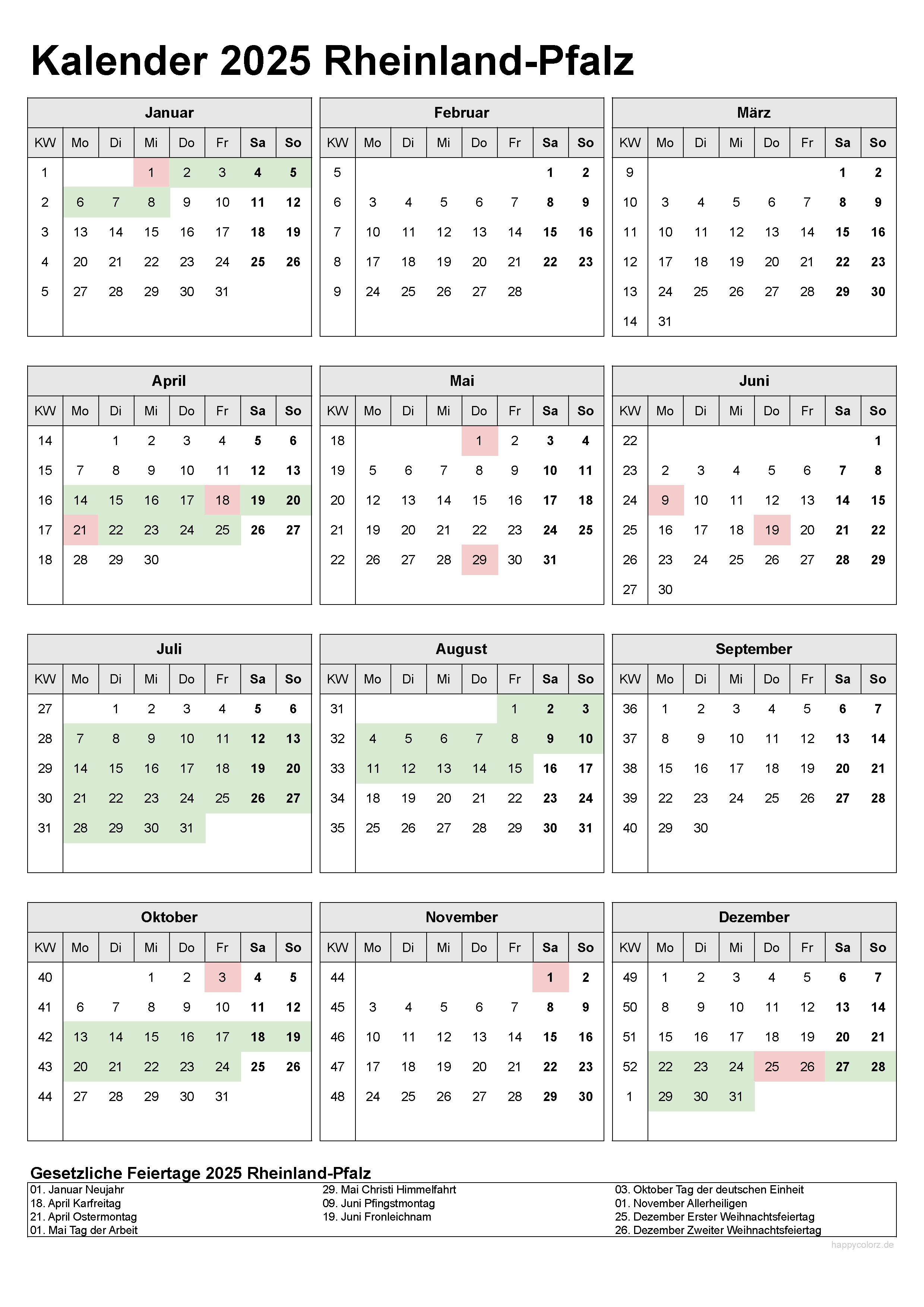 Kalender 2025 Pdf Rheinland Pfalz 