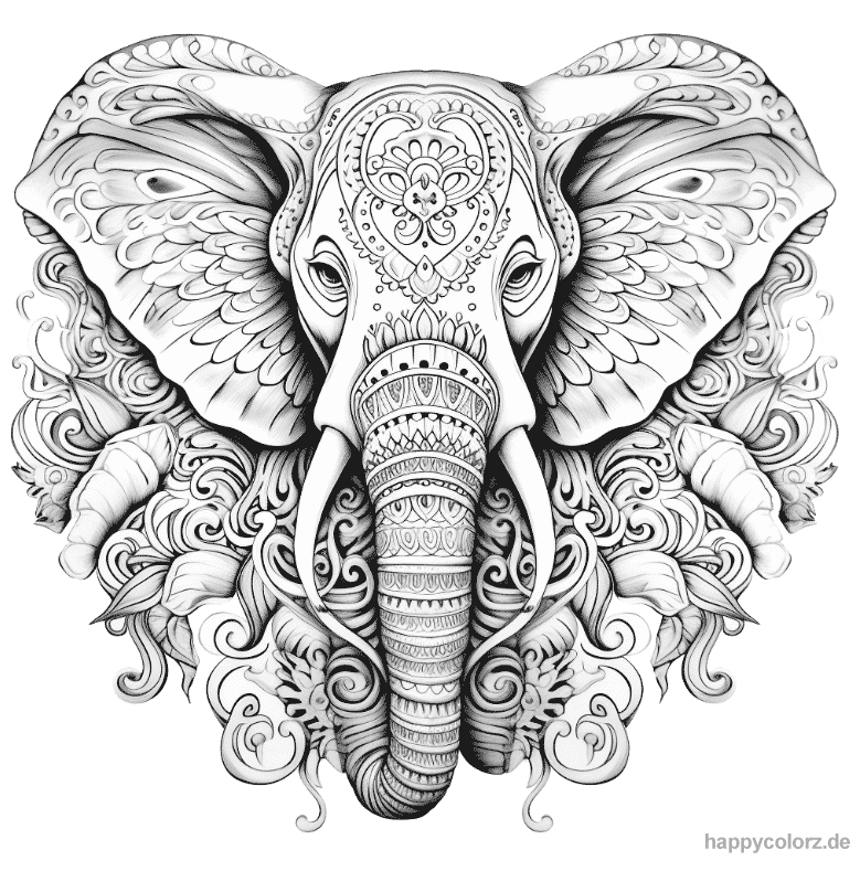 Zentangle Elefant