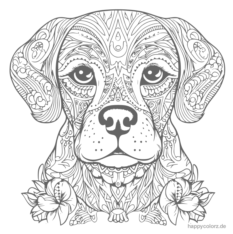 Labrador Hund Mandala zum ausdrucken