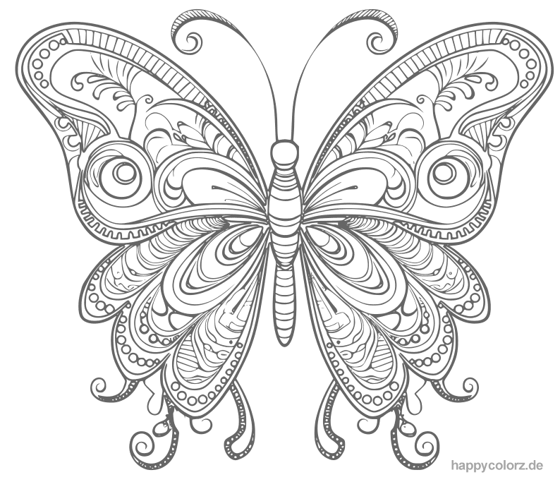 Mandala Schmetterling für Erwachsene zum ausdrucken