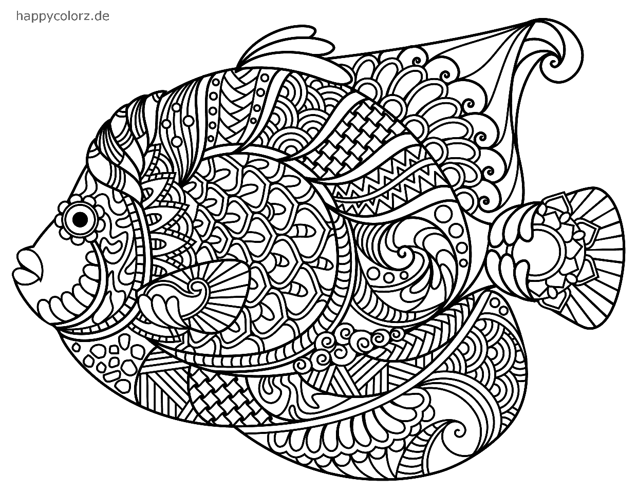 Mandala Fisch Ausmalbild