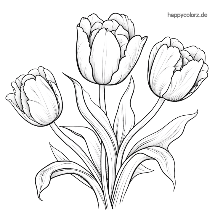 Einzelne Tulpen Ausmalbild