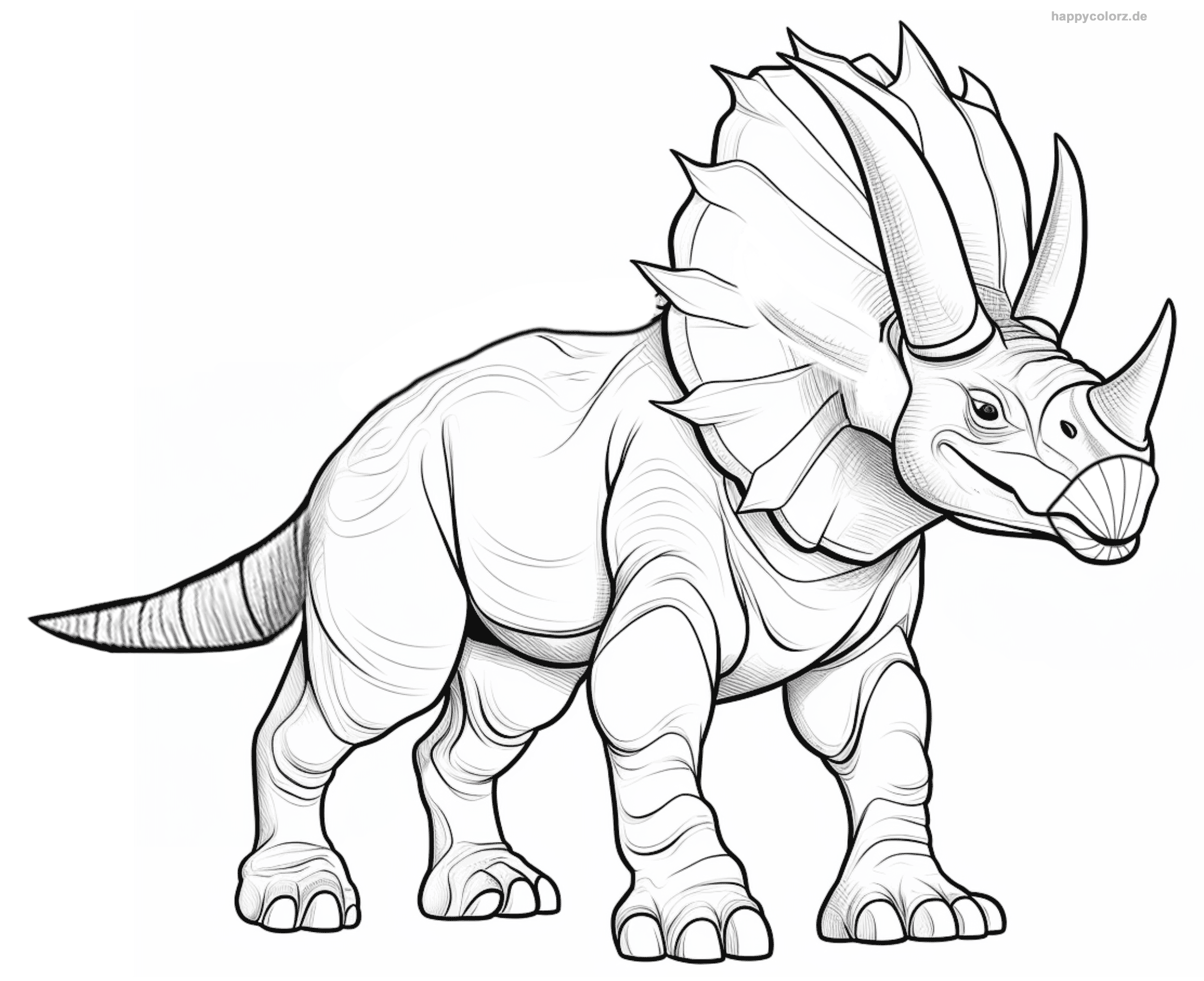 realistischer Triceratops Ausmalbild