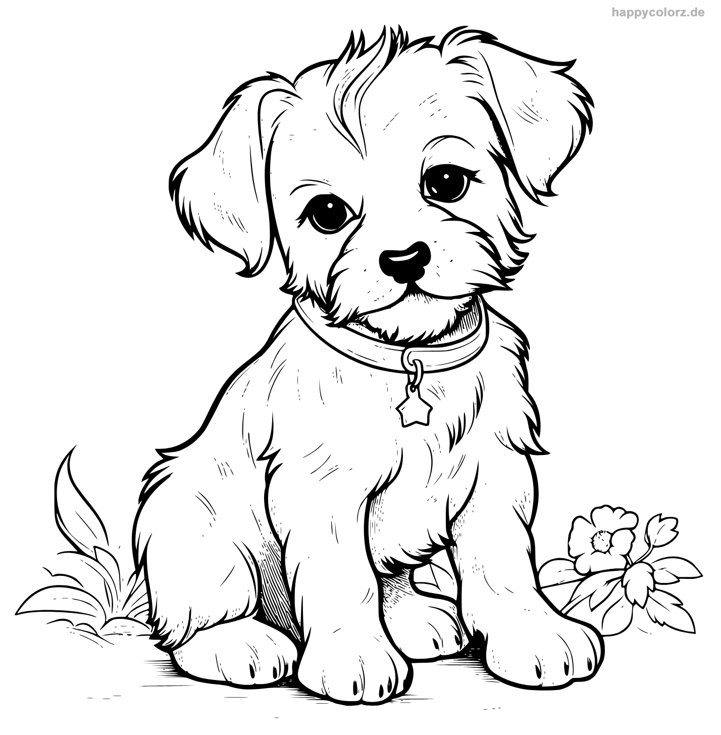 Ausmalbild Hund Kostenlos Malvorlage Hunde Www happycolorz de Ausmalbild Hund Kostenlos Malvorlage Hunde Www happycolorz de