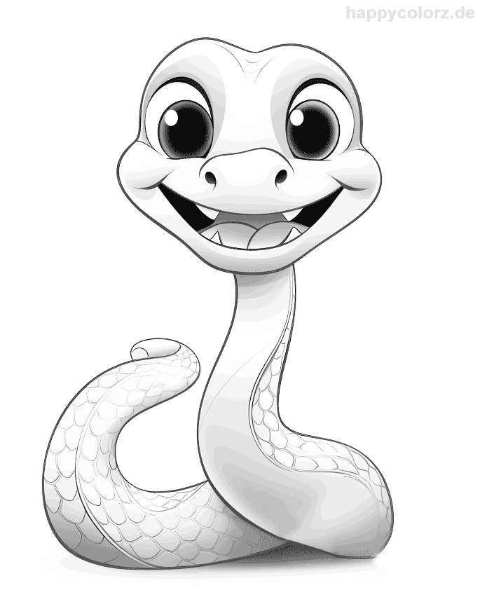 Süße Schlange (Cartoon) Ausmalbild
