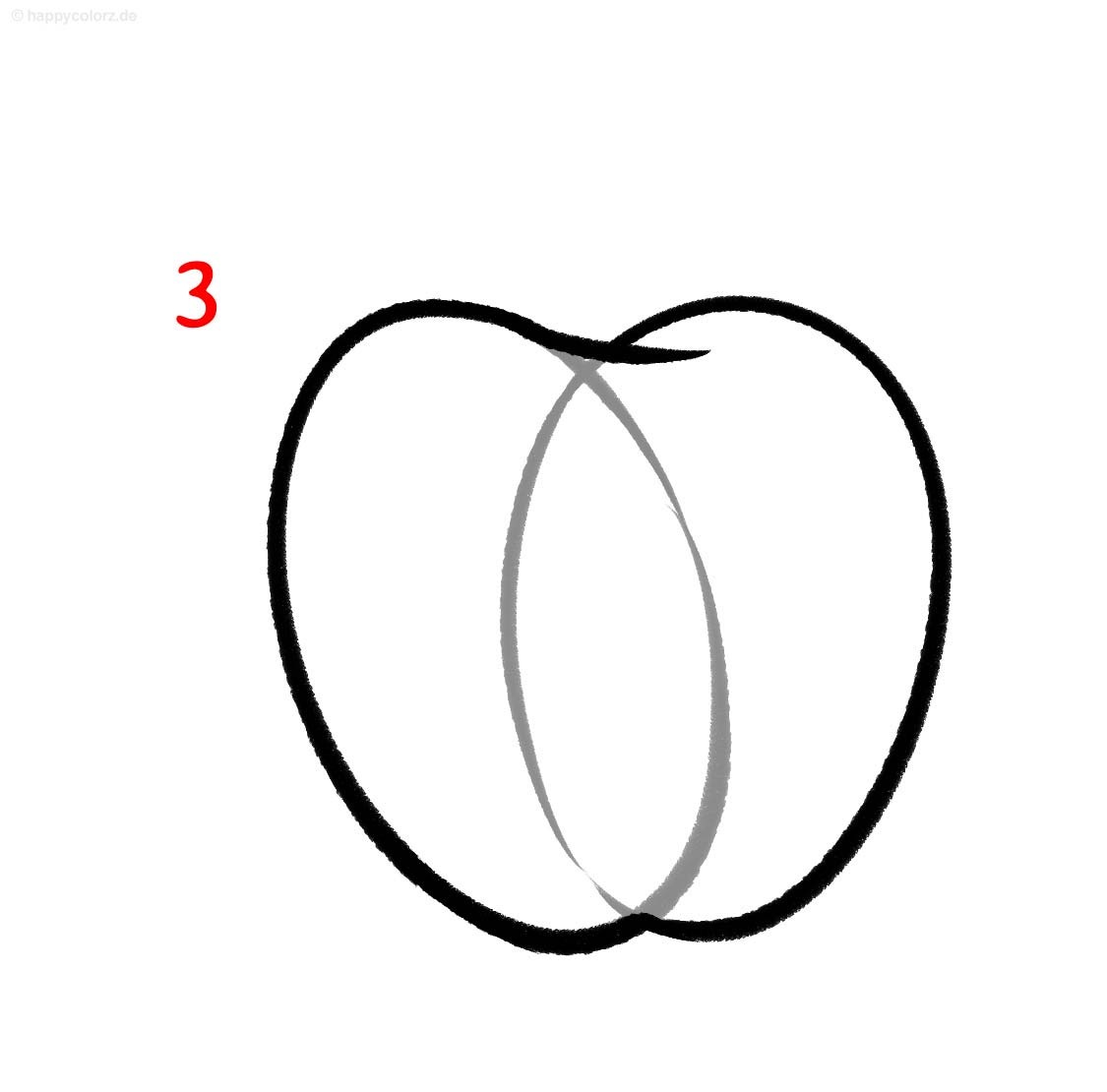 Apfel zeichnen - Anleitung
