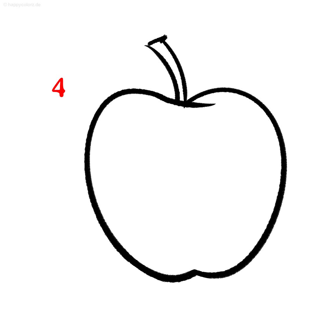 Apfel Zeichnung - Schritt für Schritt