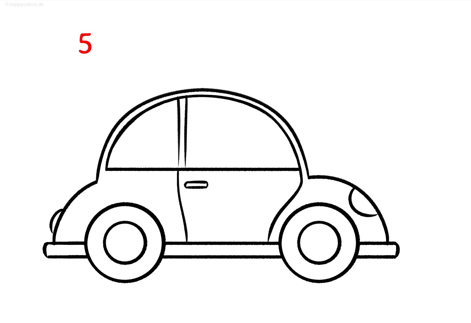 Auto zeichnen - Schritt-für-Schritt Anleitung mit Vorlage (Auto malen)