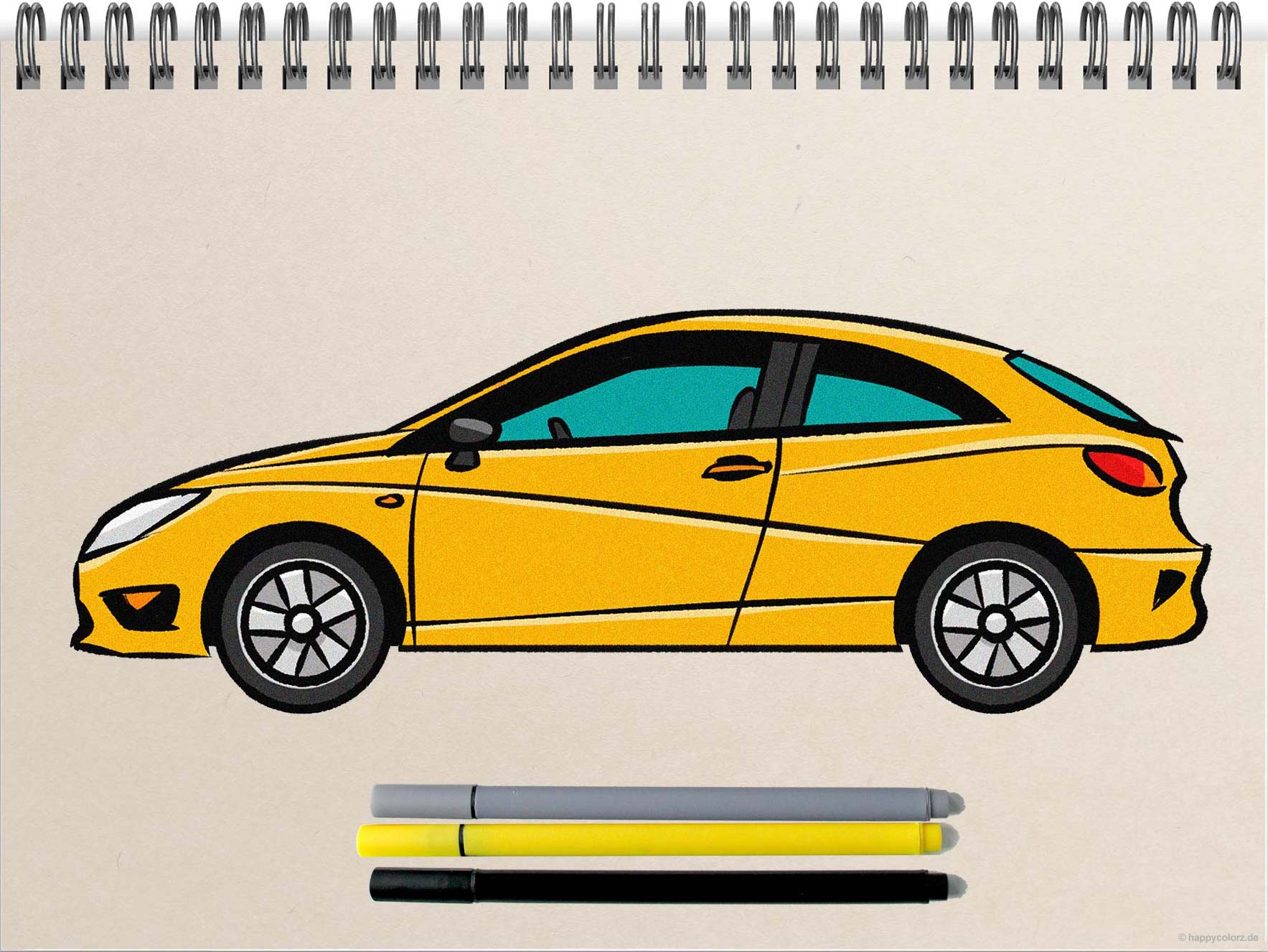 Auto zeichnen - Schritt-für-Schritt Anleitung mit Vorlagen