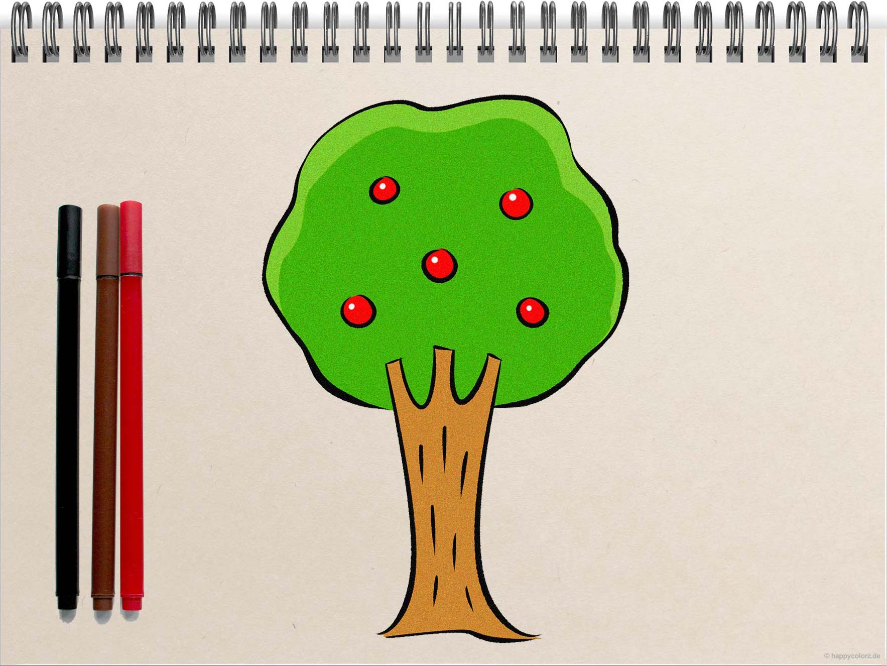 Einfachen Baum malen - Schritt-für-Schritt Anleitung mit Vorlagen