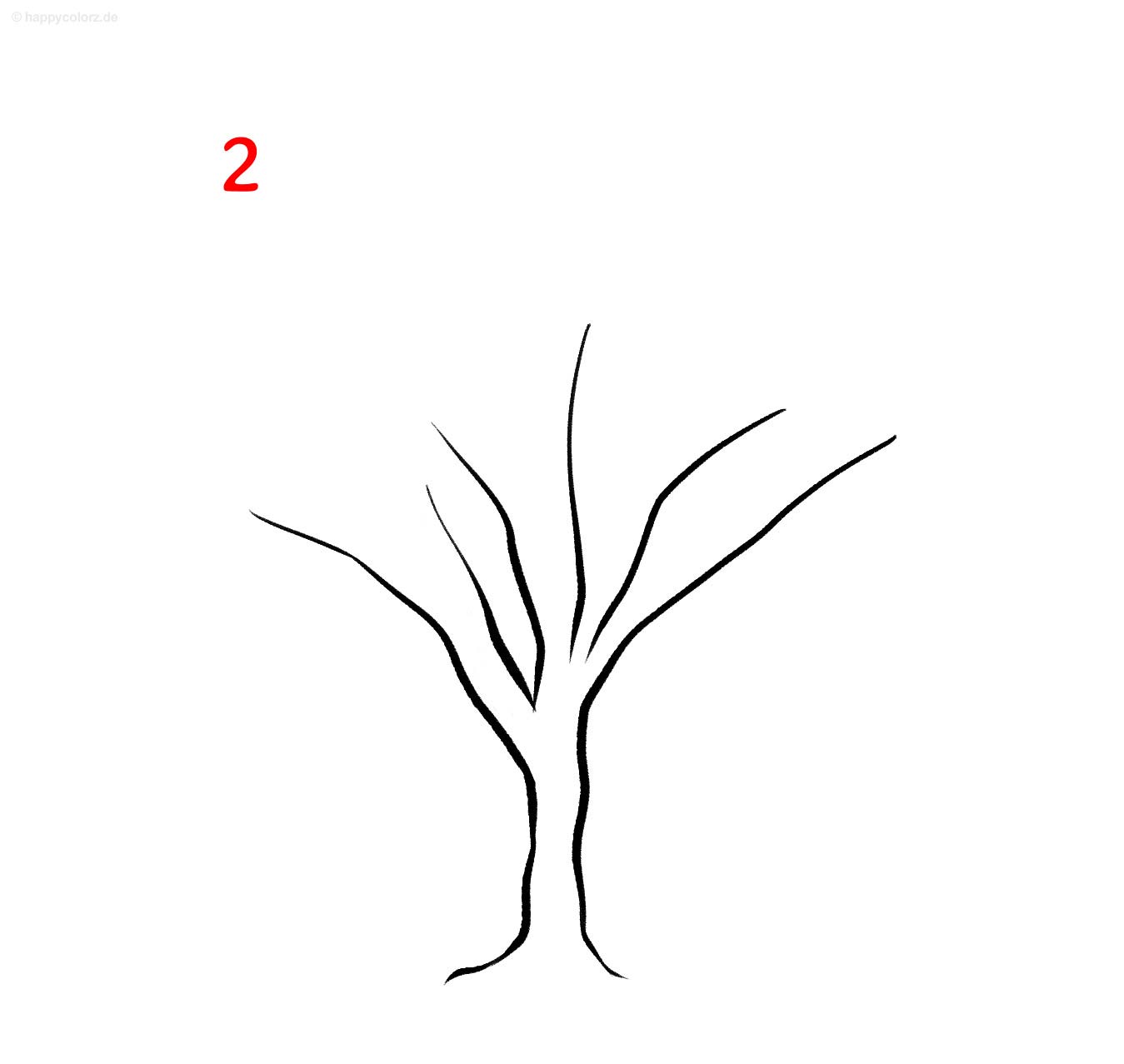 Baum malen - Vorlage