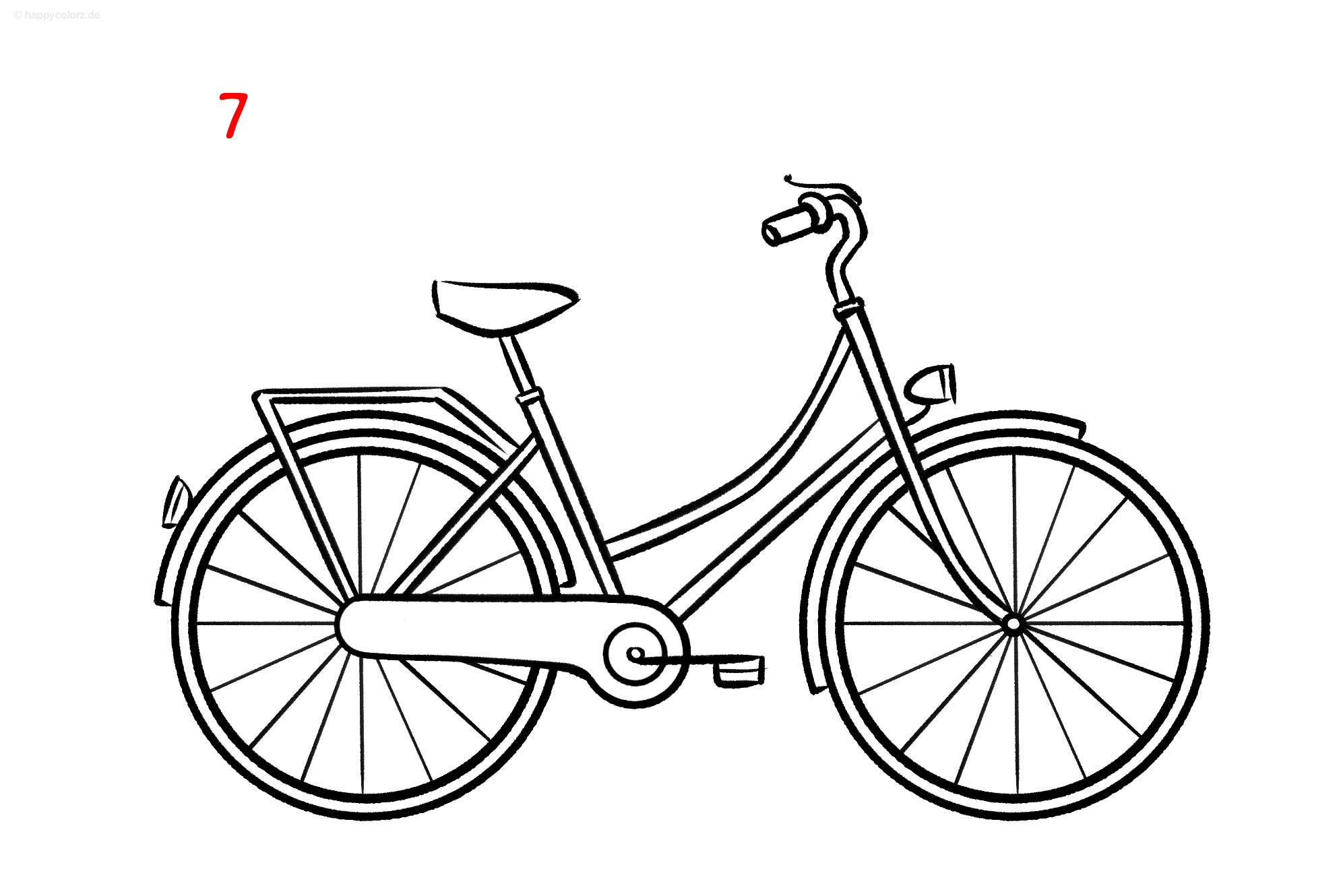 Fahrrad malen - Schritt für Schritt