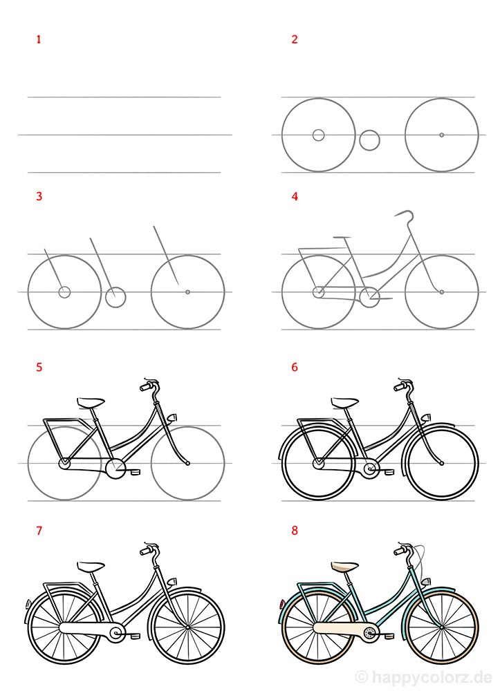 Anleitung: Fahrrad zeichnen