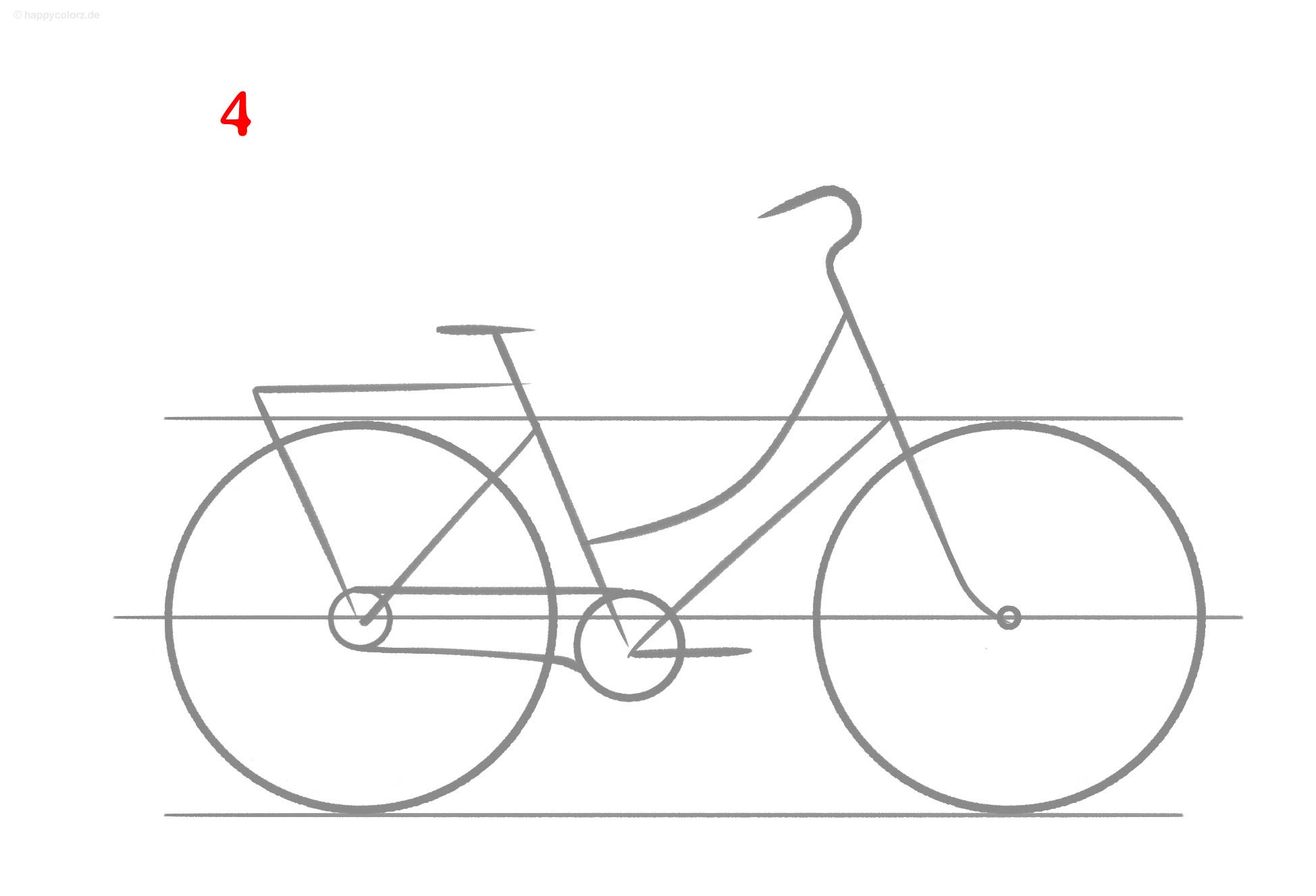 Fahrrad Zeichnung - Schritt für Schritt