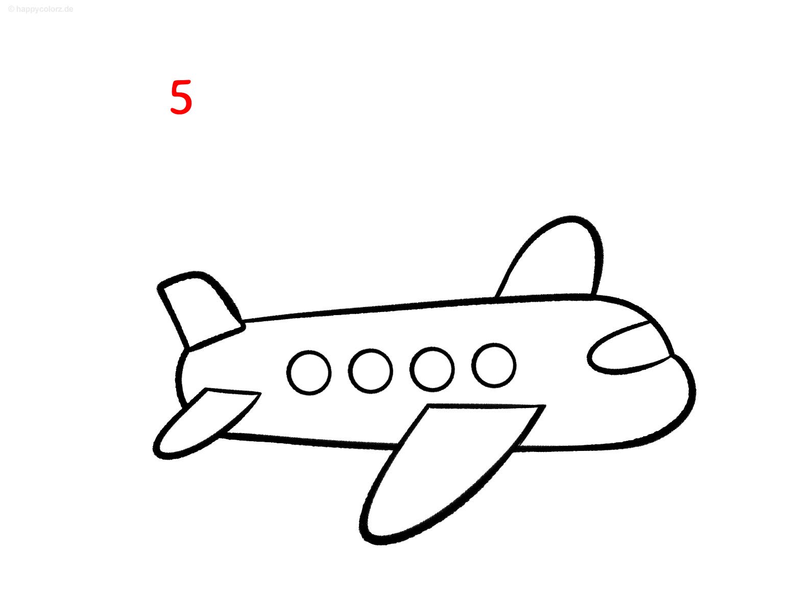 Flugzeug malen - Schritt für Schritt