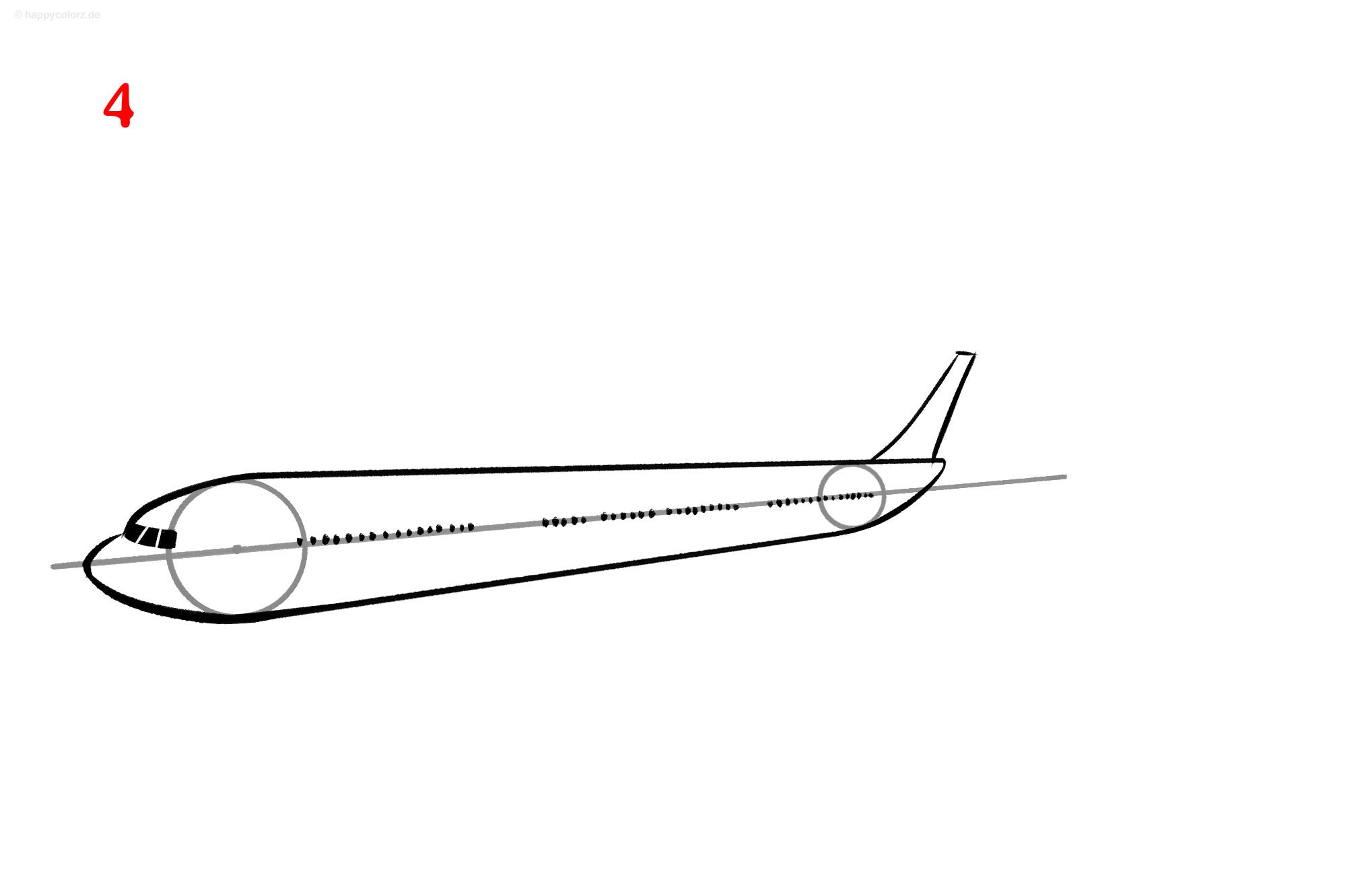 Flugzeug Zeichnung - Schritt für Schritt