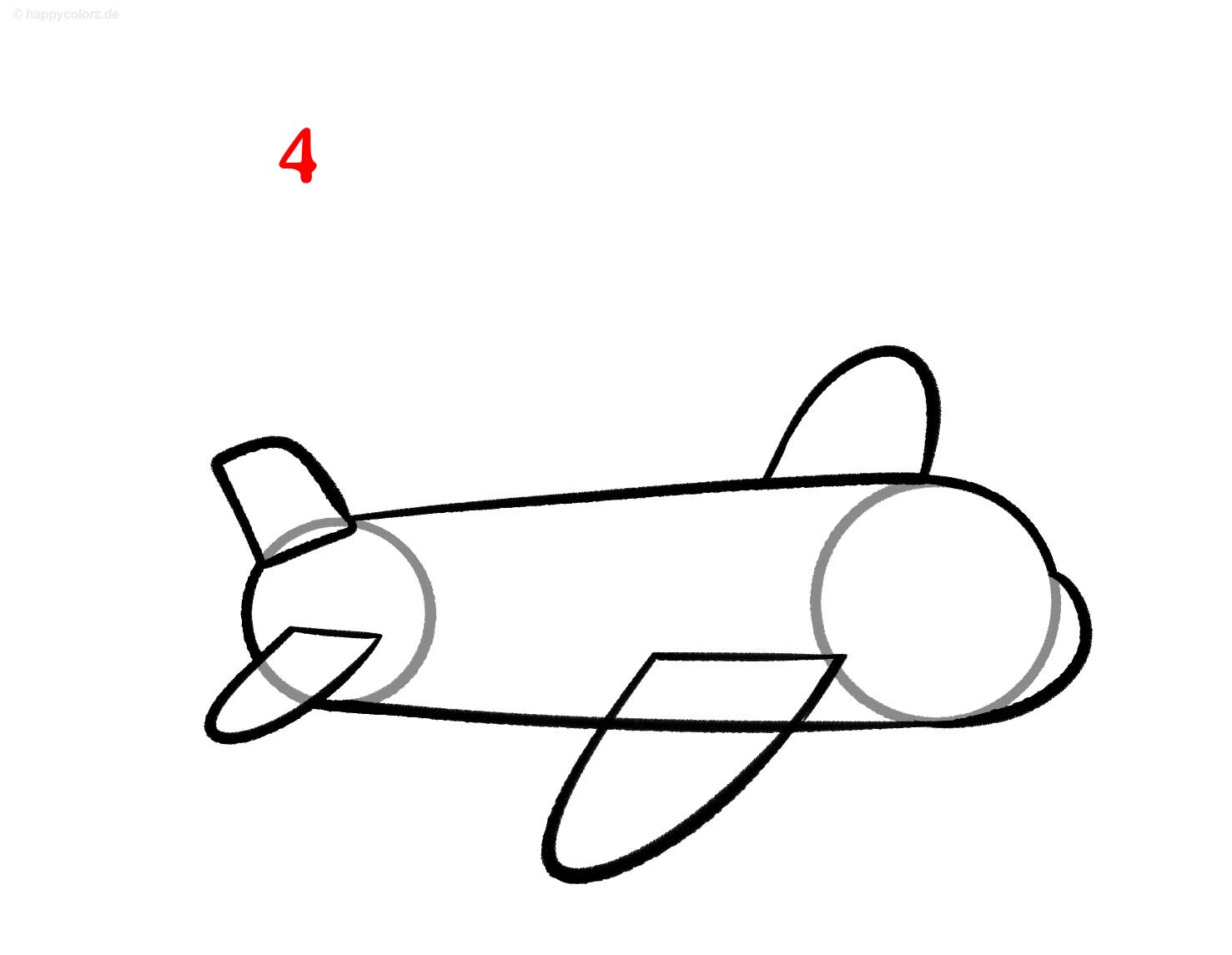 Flugzeug zeichnen - Schritt für Schritt