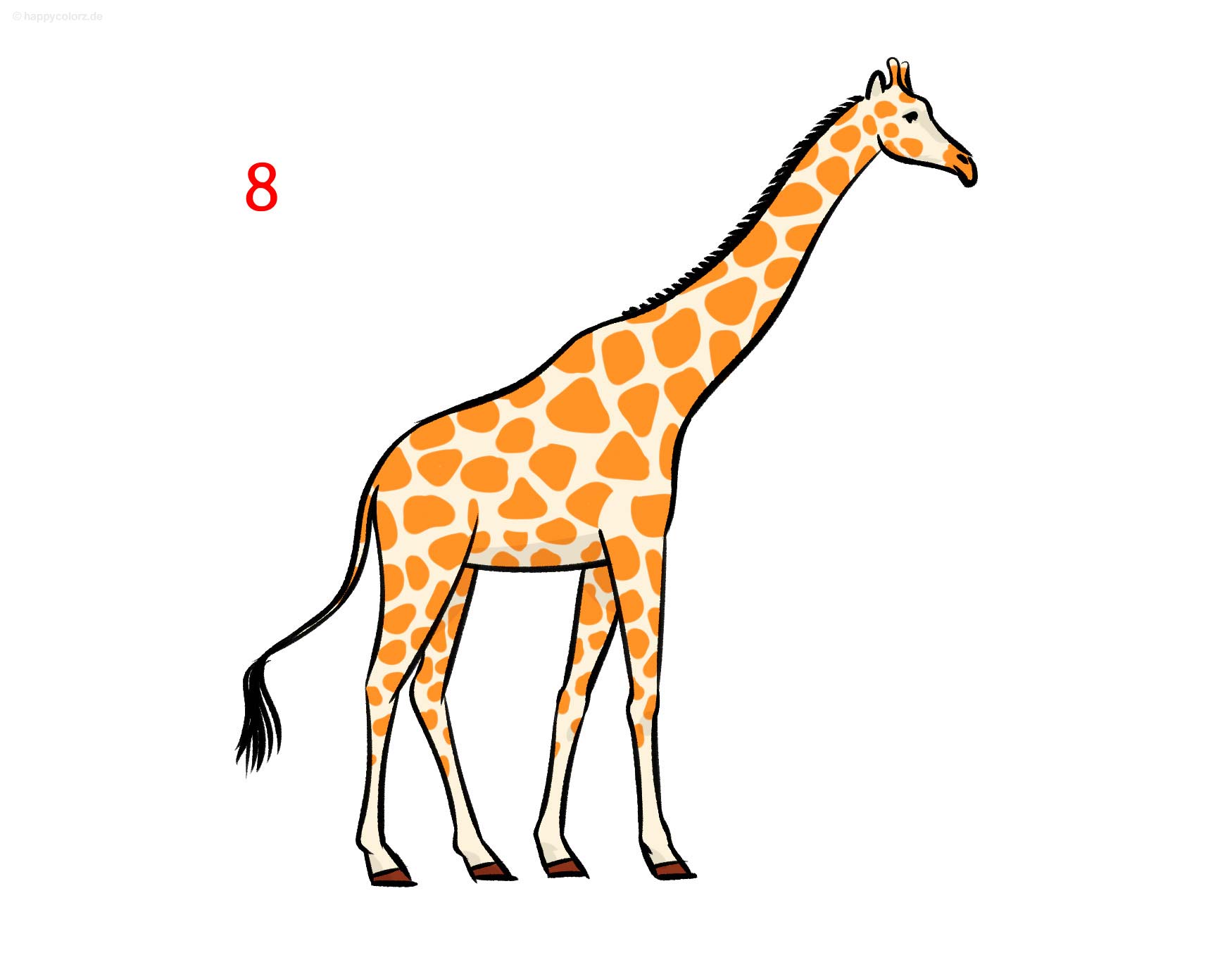 Giraffe zeichnen - Schritt für Schritt