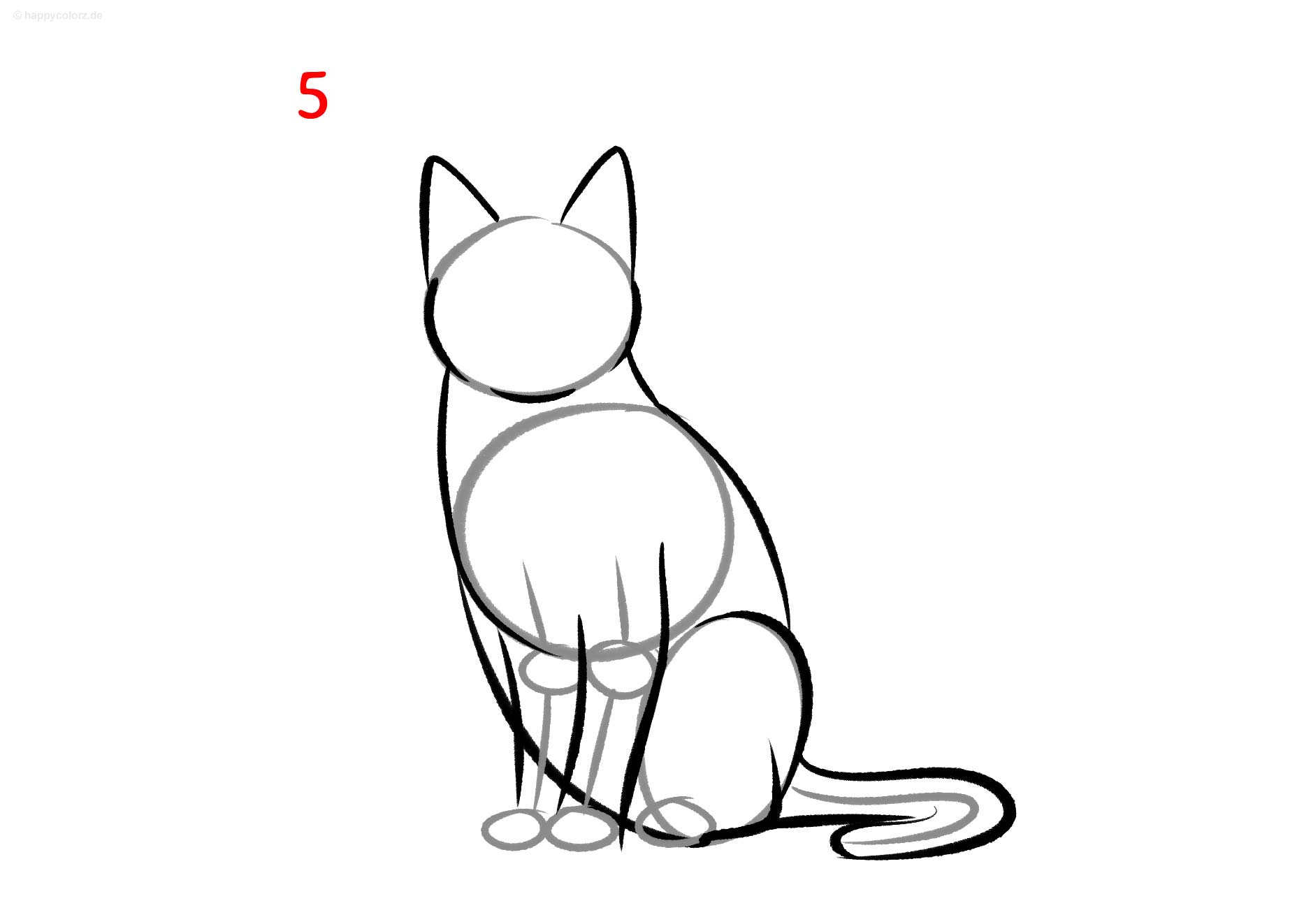 Katze malen - Schritt für Schritt
