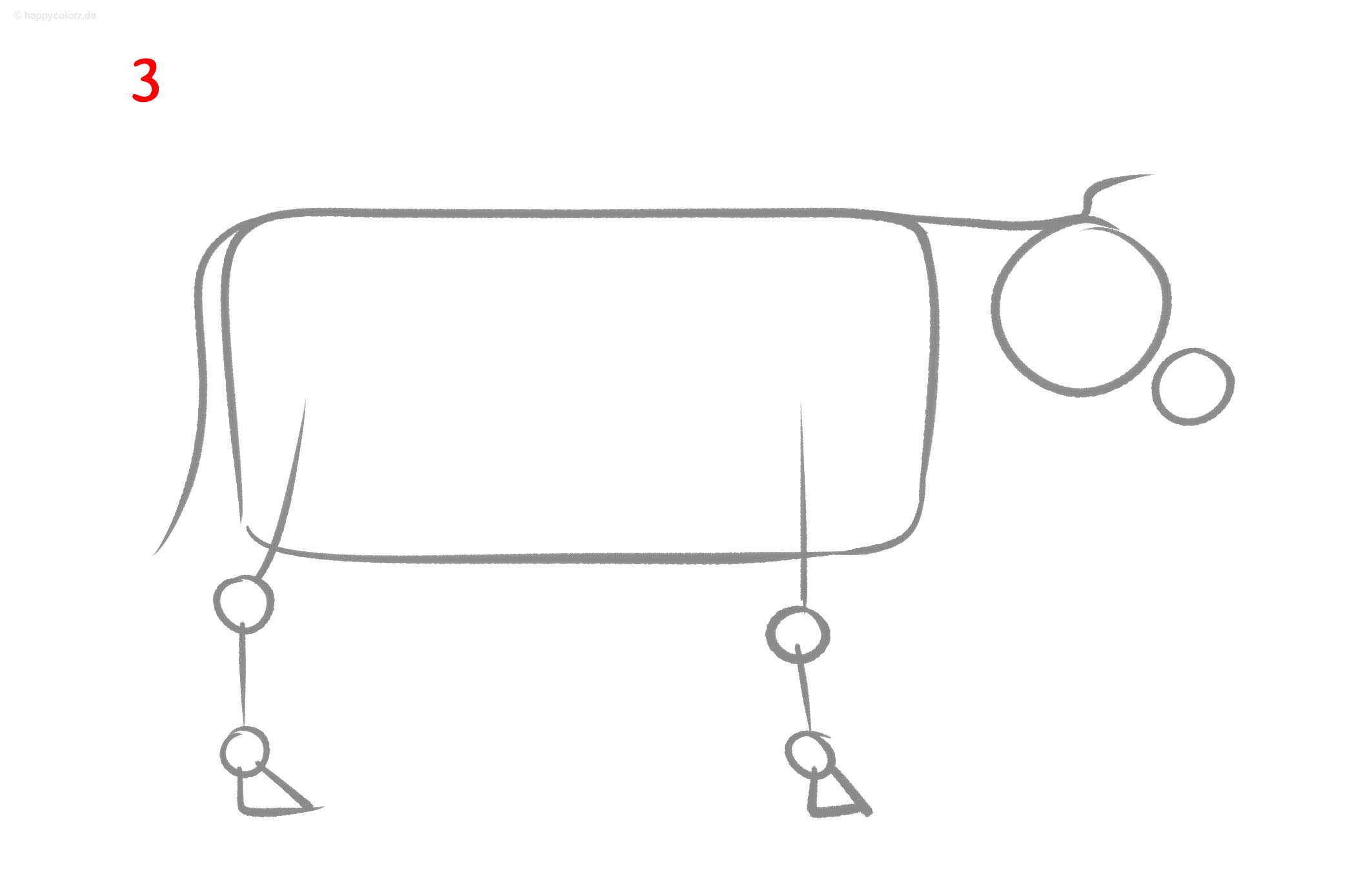 Kuh zeichnen - Anleitung