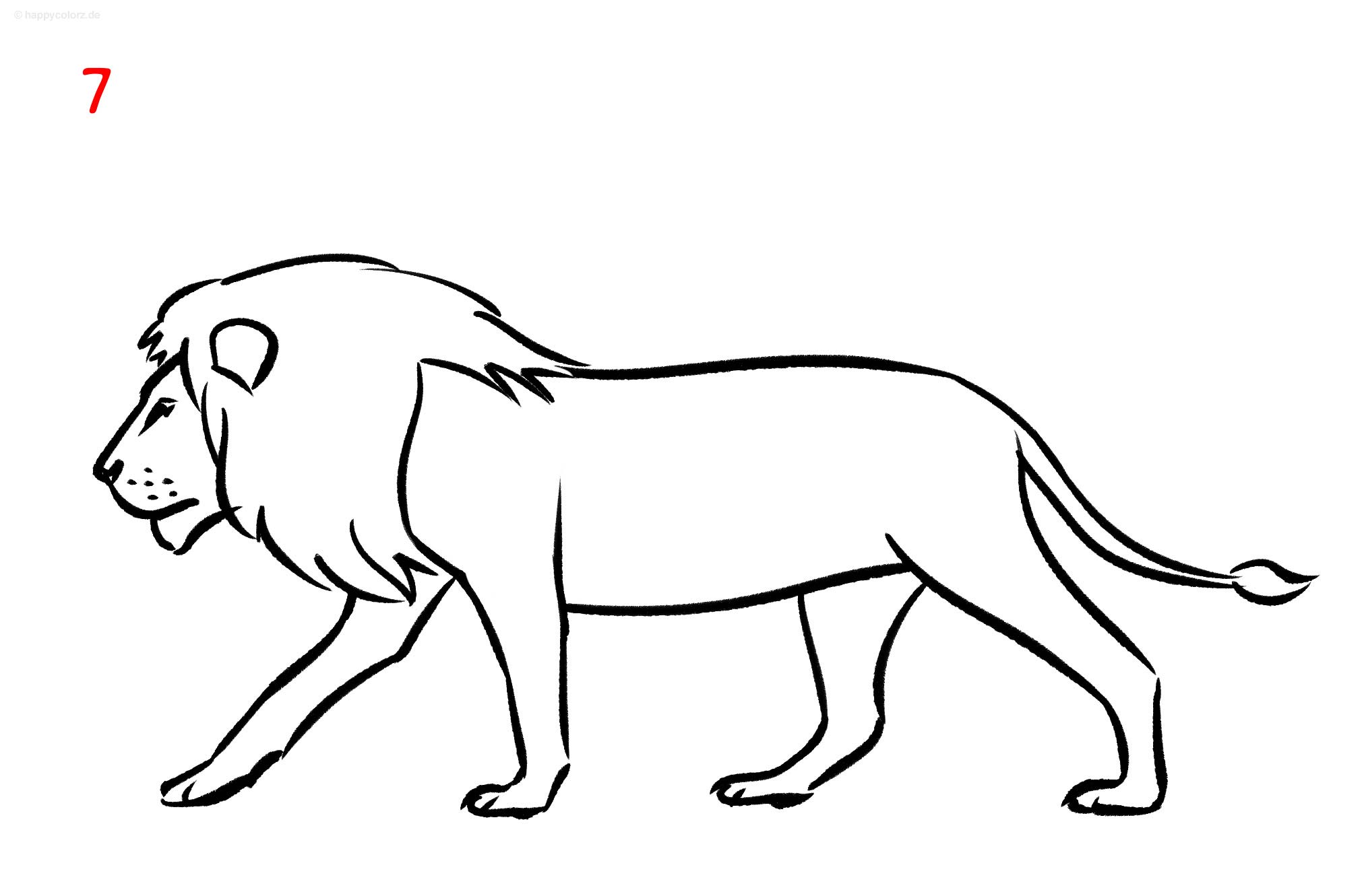 Löwe malen - Schritt für Schritt