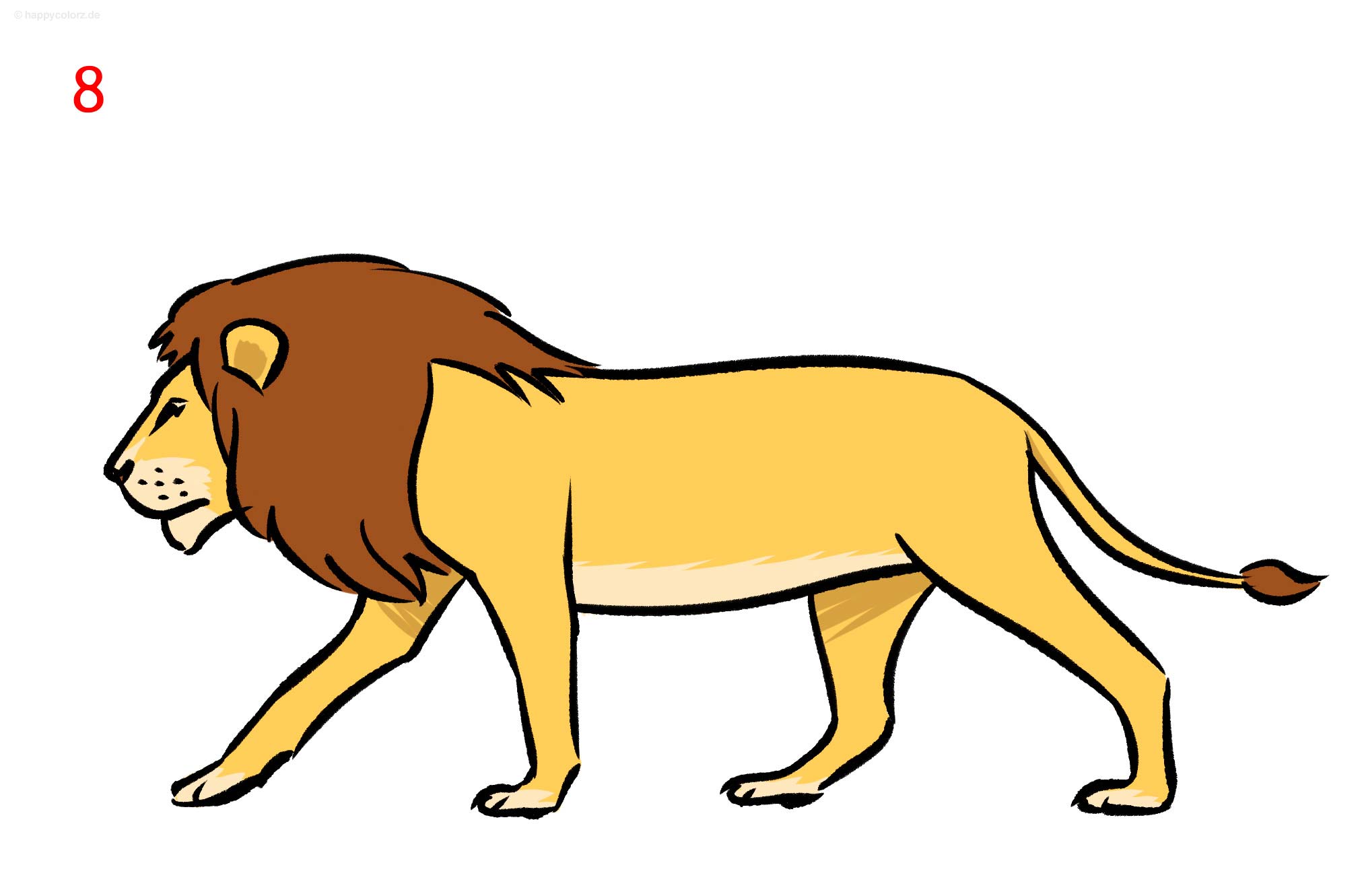 Löwe zeichnen - Schritt für Schritt