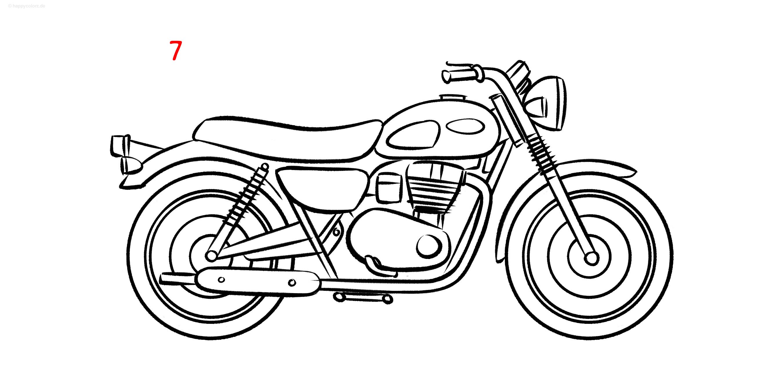 Anleitung: Motorrad zeichnen