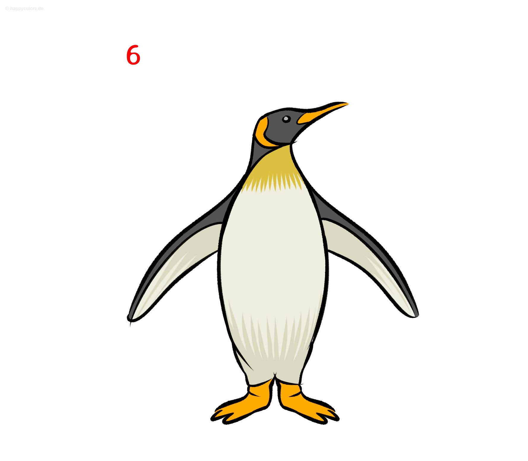 Pinguin malen - Schritt für Schritt