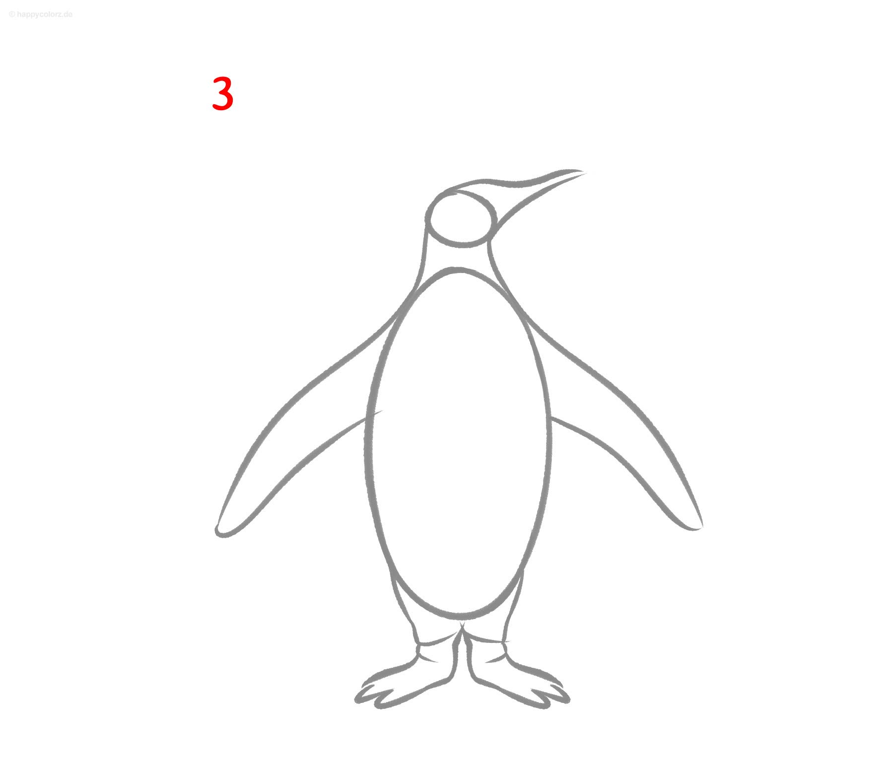 Pinguin zeichnen - Anleitung