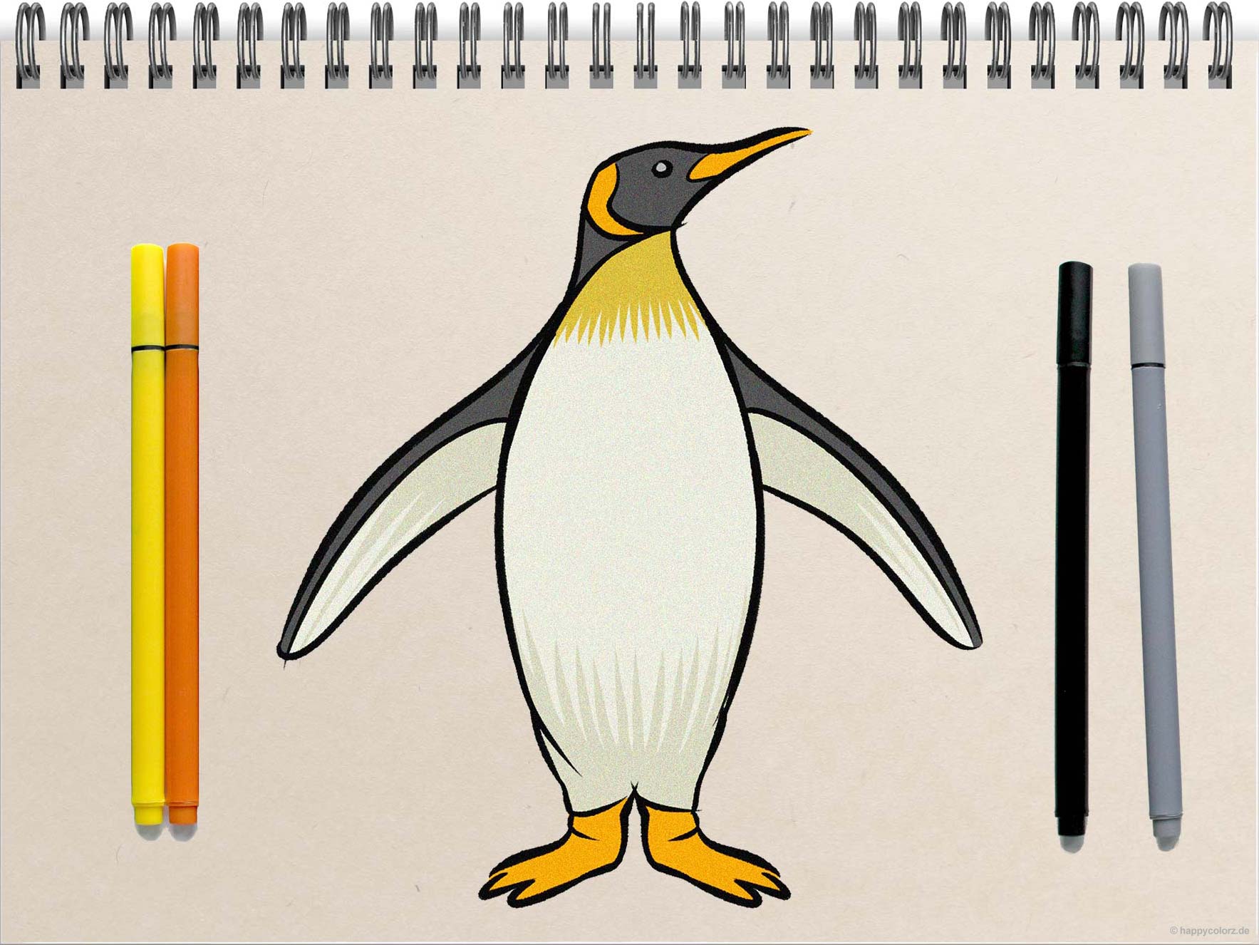 Pinguin zeichnen - Schritt-für-Schritt Anleitung mit Vorlagen