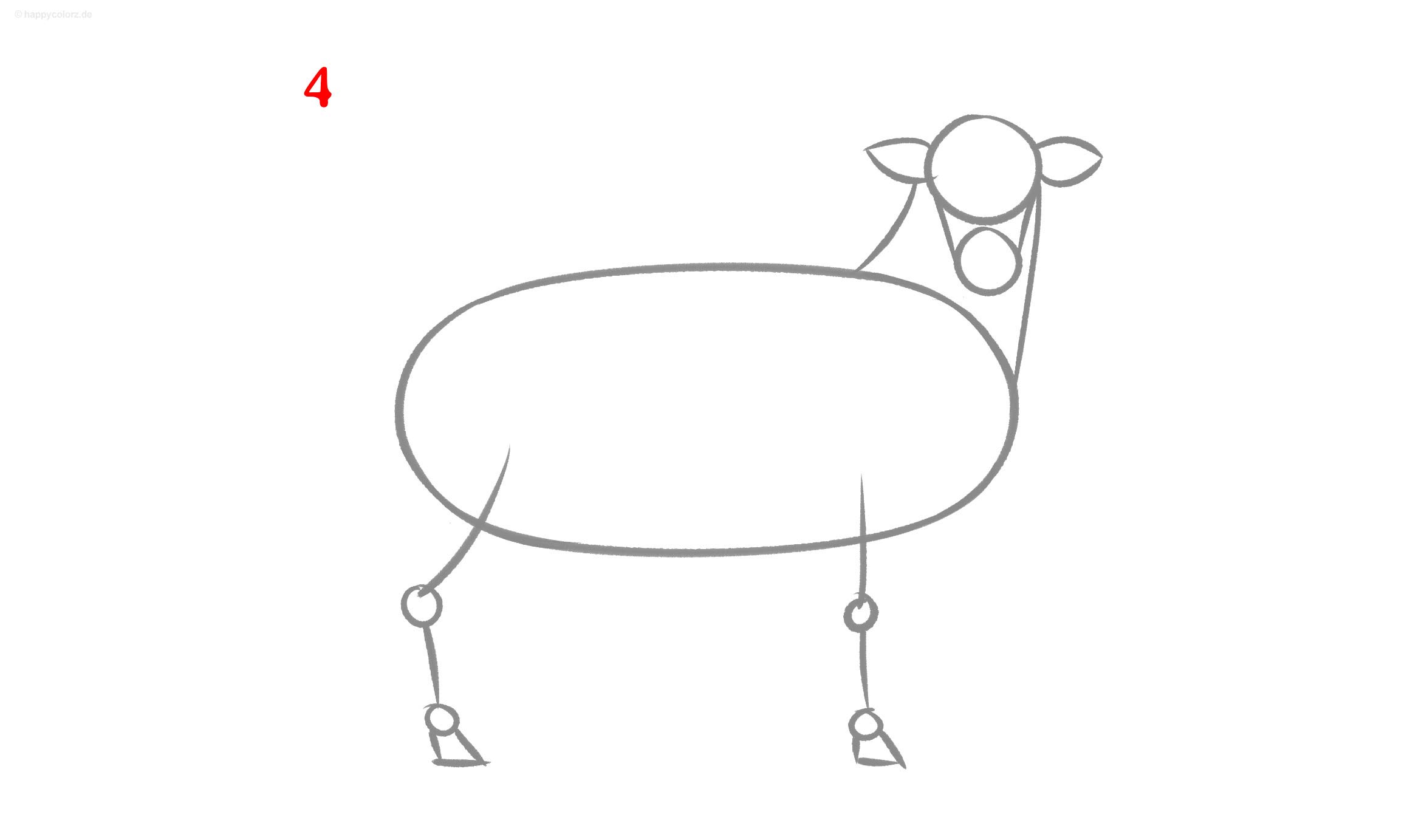 Schaf Zeichnung - Schritt für Schritt