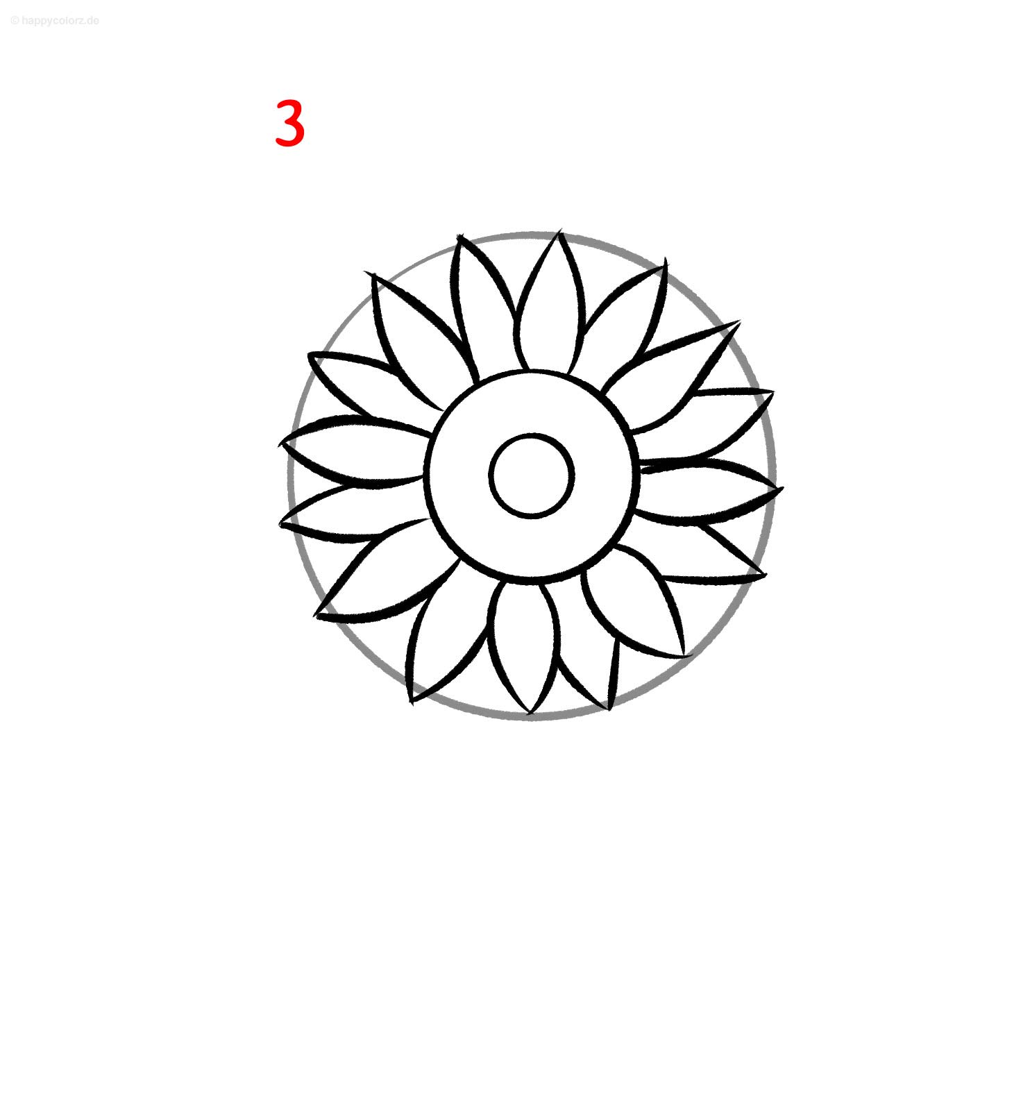 Sonnenblume zeichnen - Anleitung
